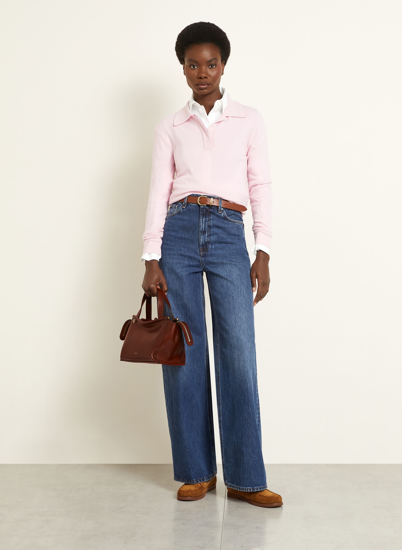 WANDLER Sac à main HORTENSIA: MARRON / OR