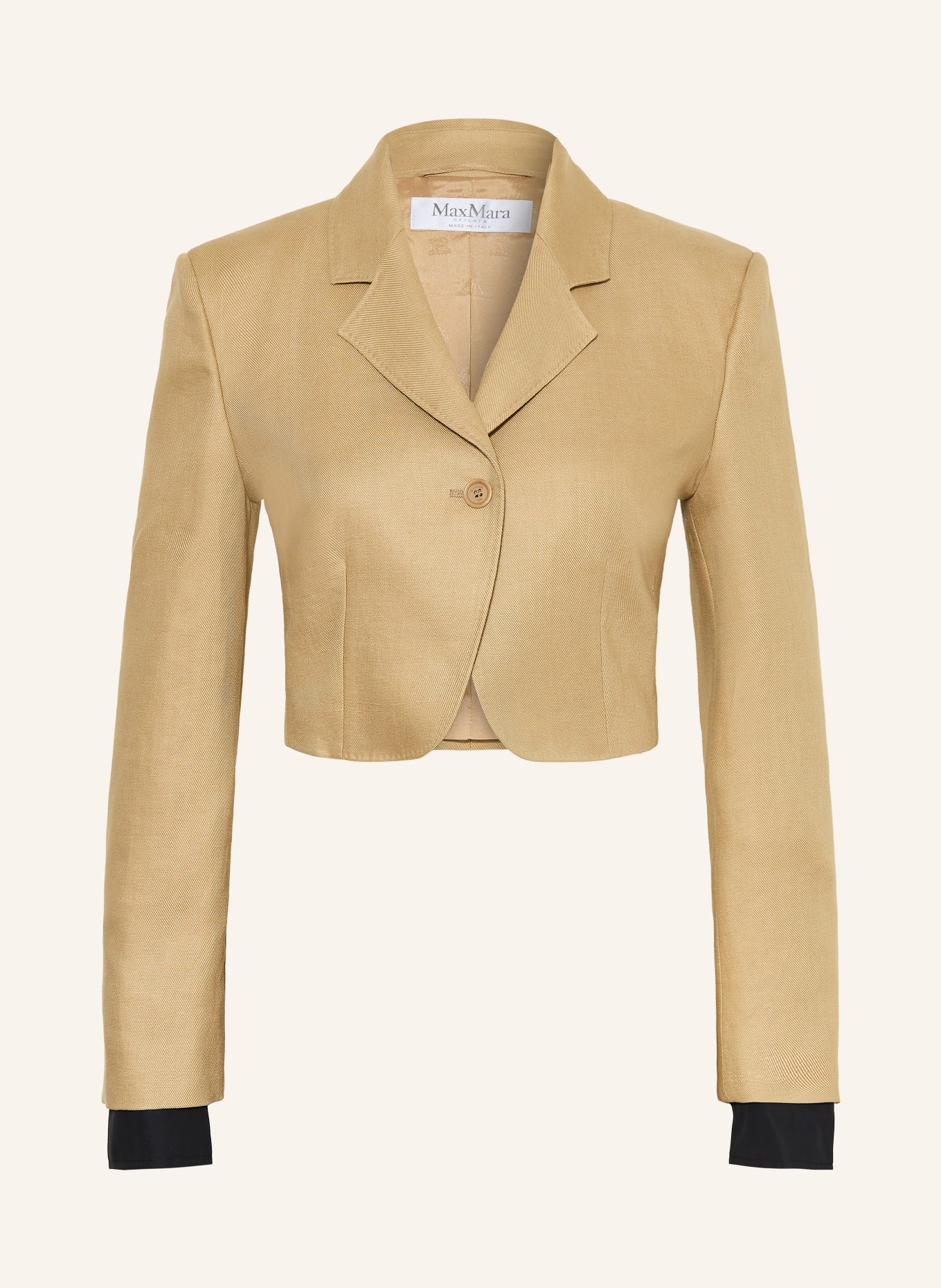 Max Mara Linnen blazer BUONO: CAMEL / ZWART