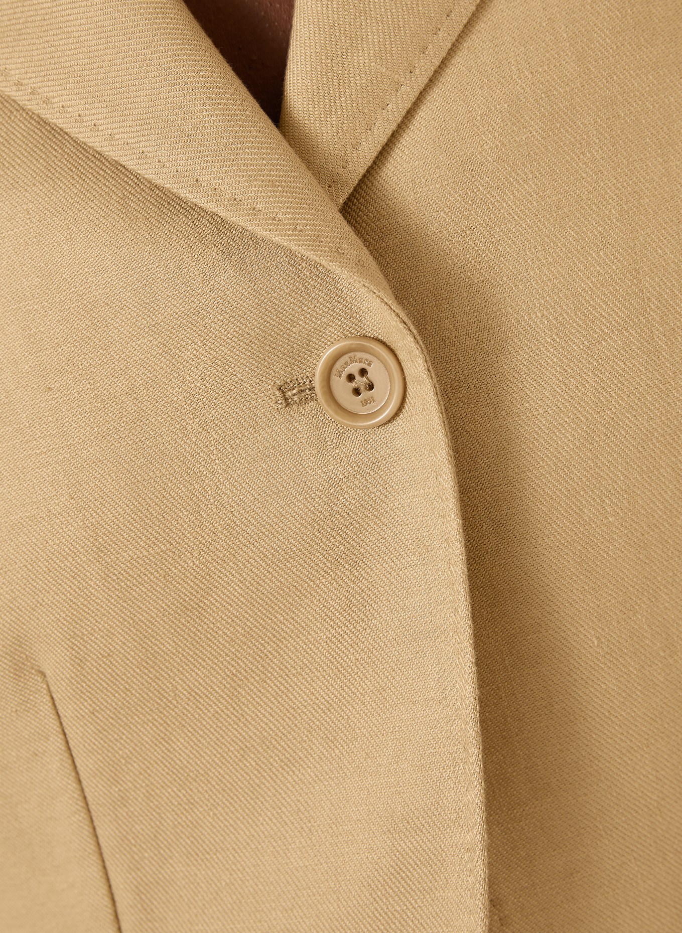 Max Mara Linnen blazer BUONO: CAMEL / ZWART