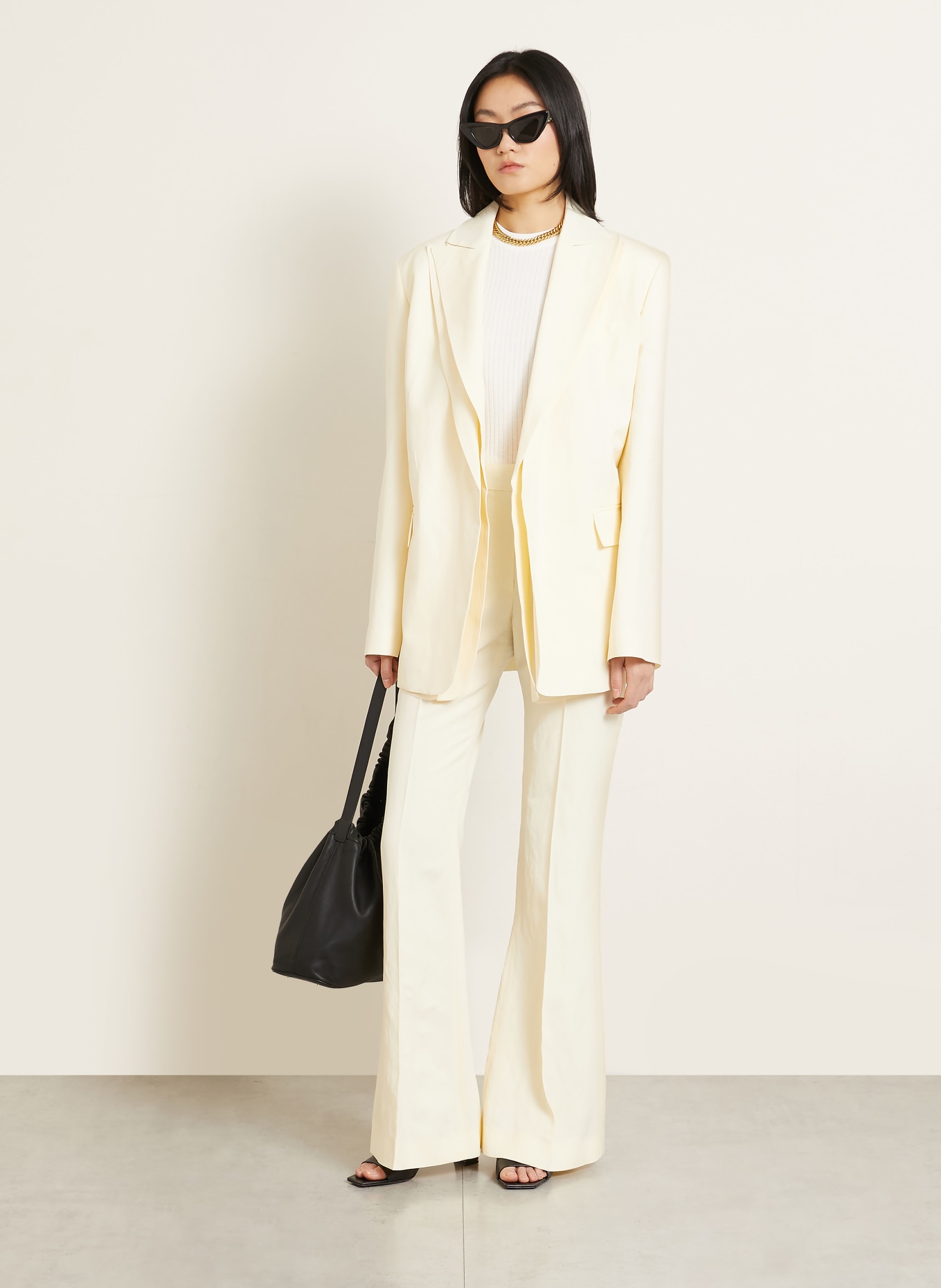 SPORTMAX TENUTA-blazer met zijde: ECRU