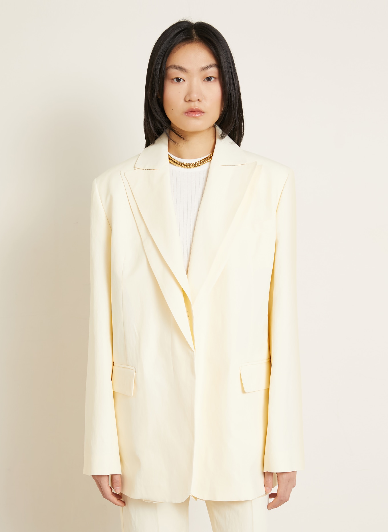 SPORTMAX TENUTA-blazer met zijde: ECRU