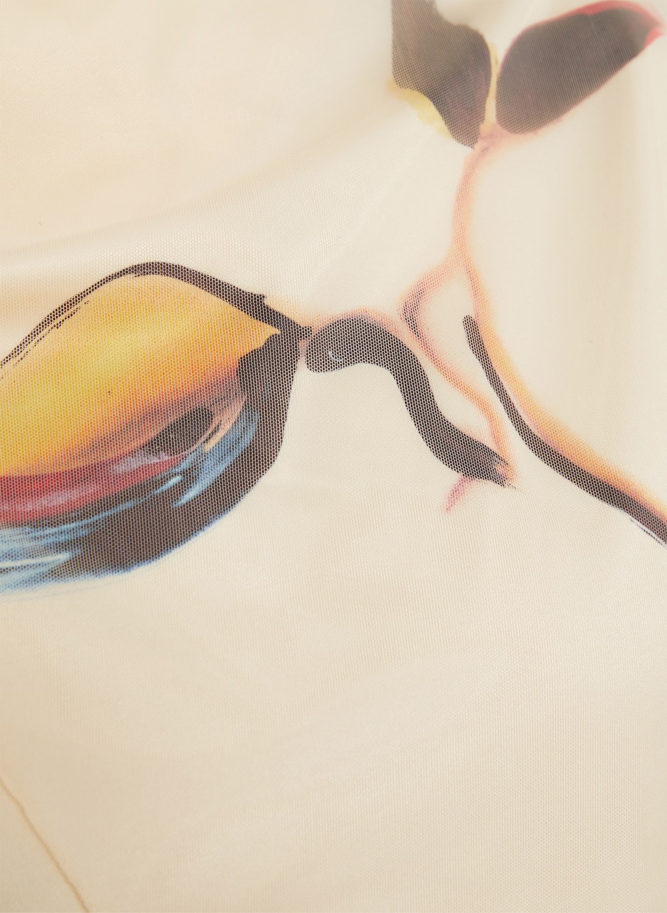 SPORTMAX Satinkleid VIALE: HELLGELB / DUNKELBRAUN / ORANGE