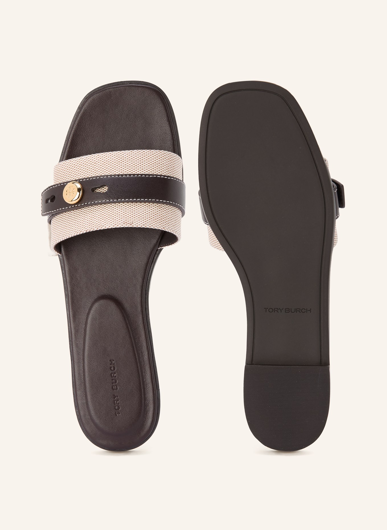 TORY BURCH Mules ROMY: NOIR / OR / BLANC