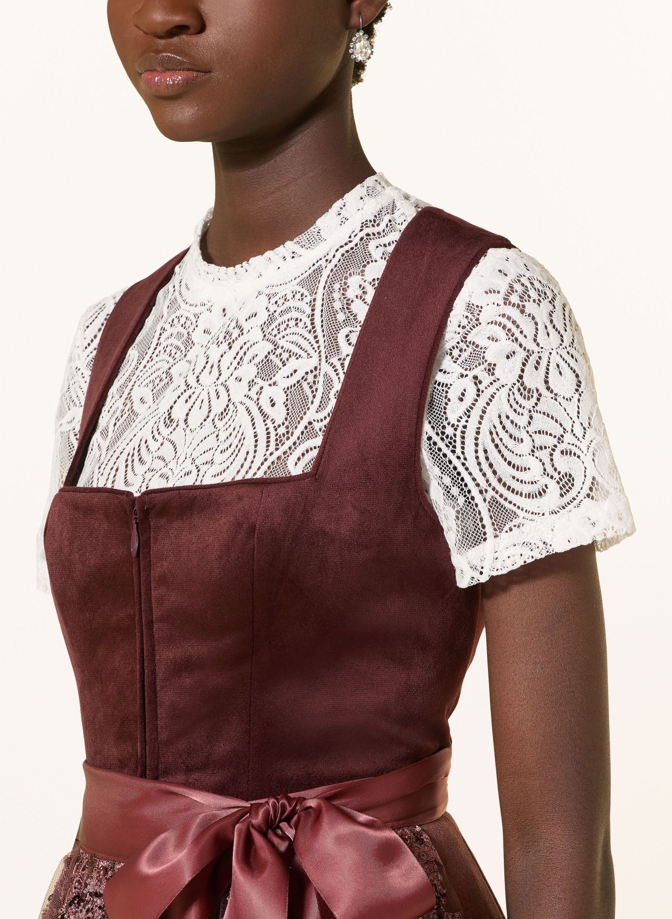 KRÜGER Dirndlbluse aus Spitze: WEISS