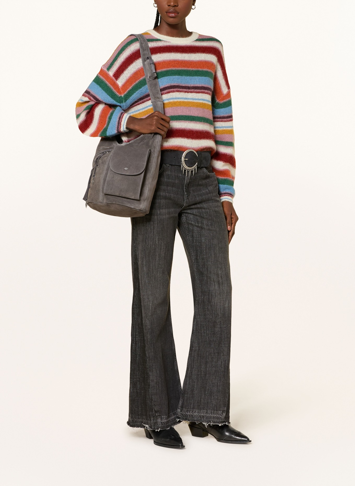 ba&sh Beuteltasche YOUYOU: GRAU / SILBER