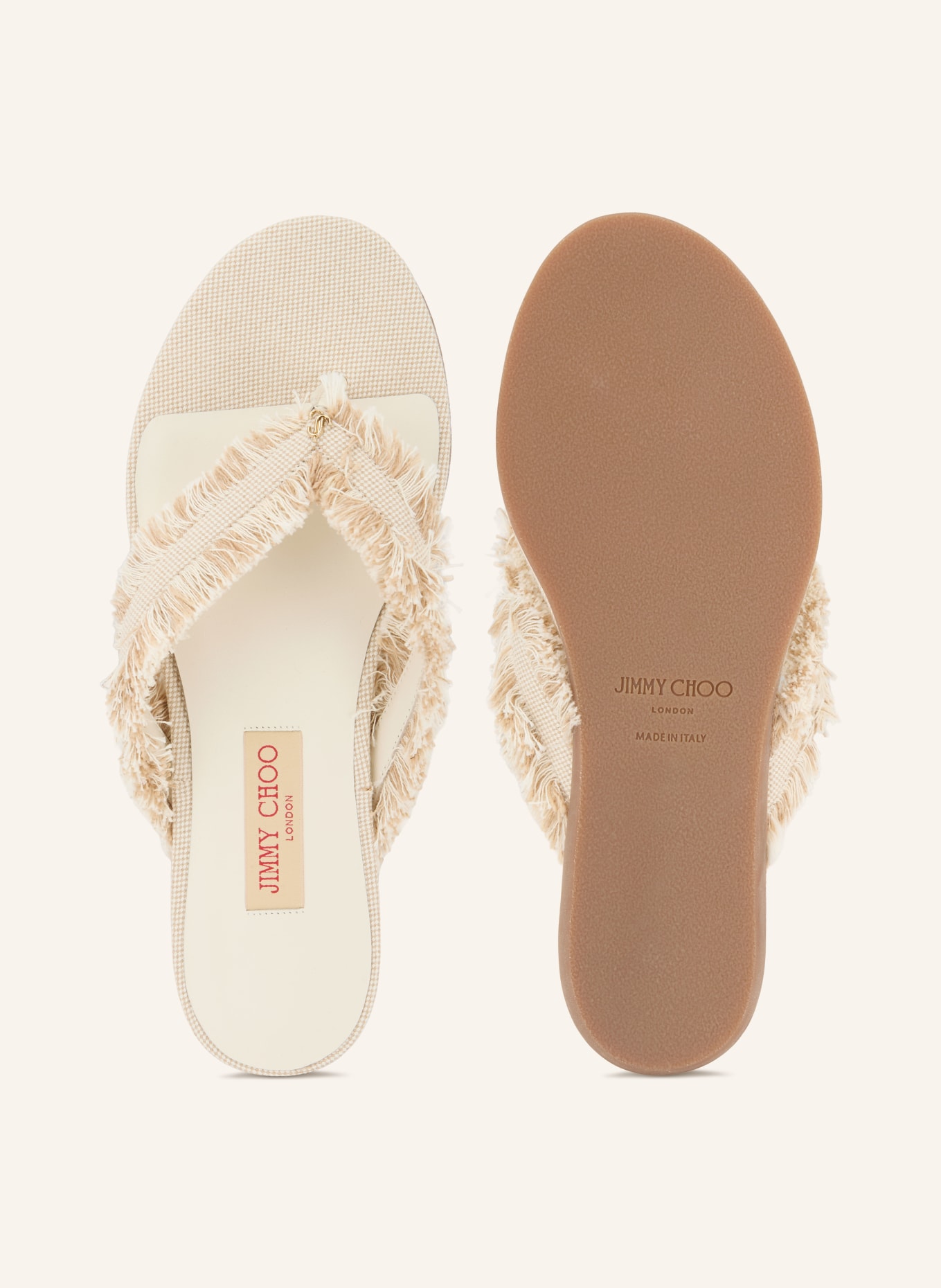 JIMMY CHOO Zehentrenner BAY: BEIGE / HELLBRAUN