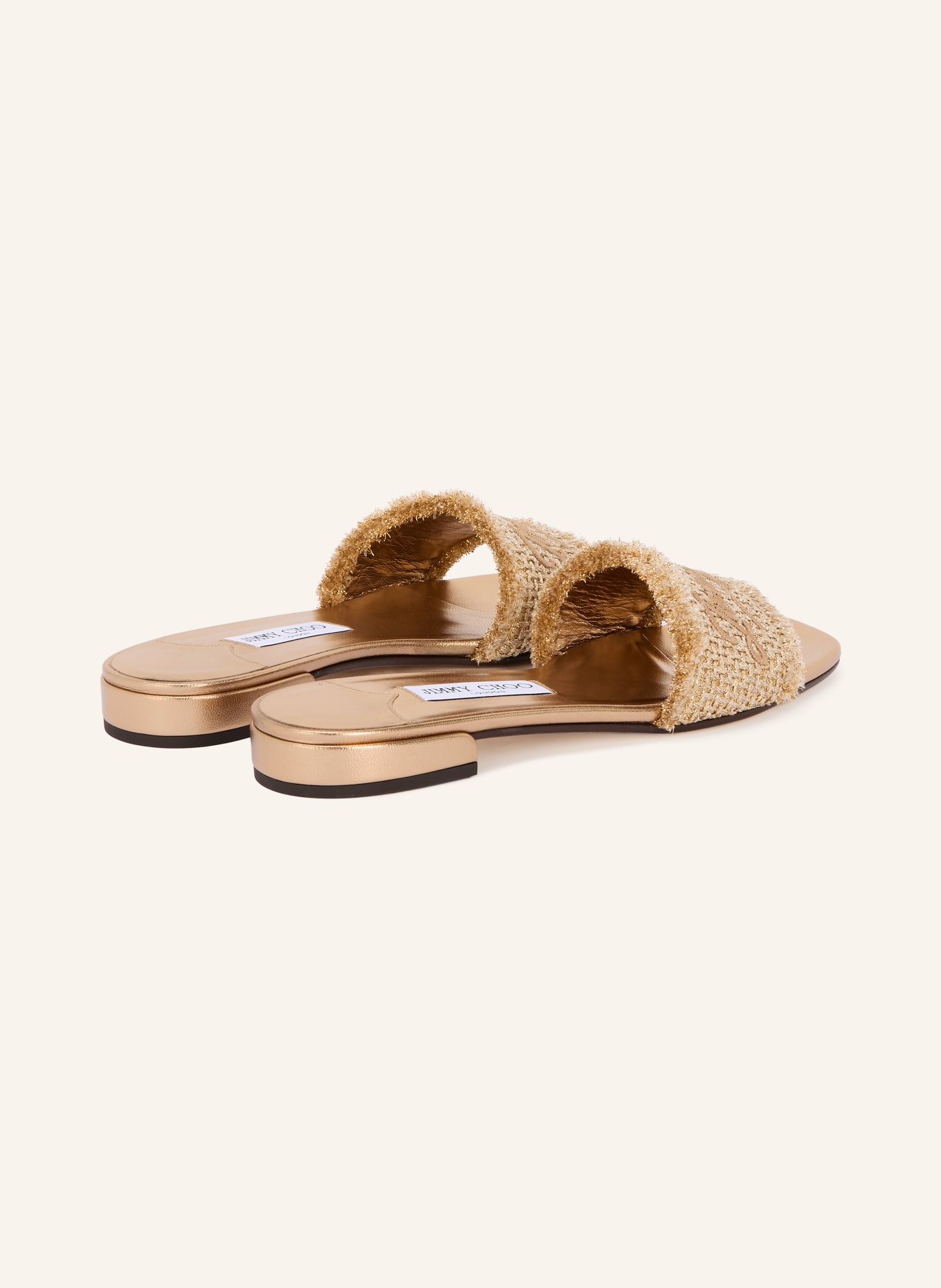 JIMMY CHOO JOA mules with glitter thread: GOLD