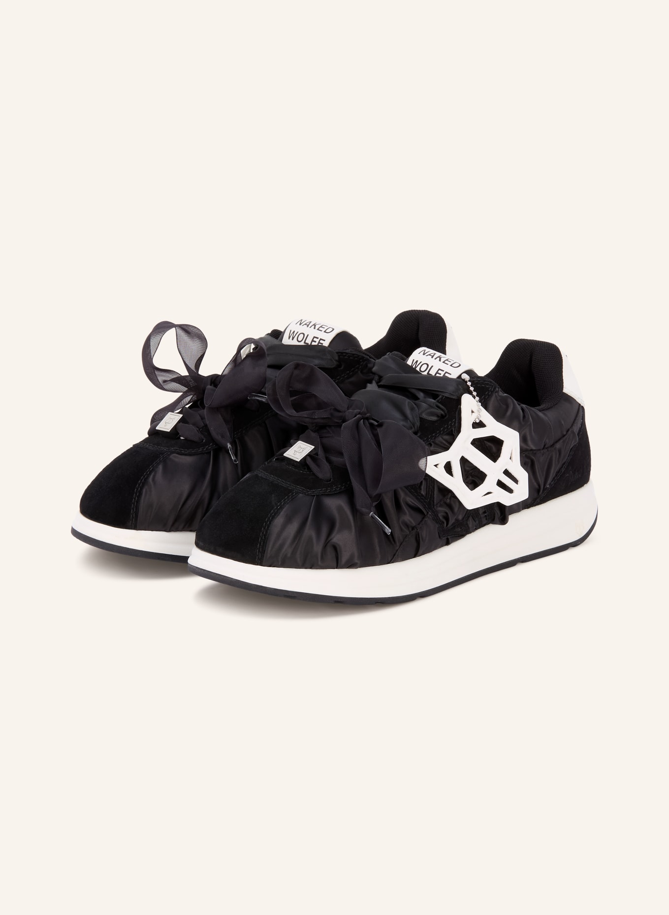 NAKED WOLFE Sneaker EXPENSED: ZWART / WIT