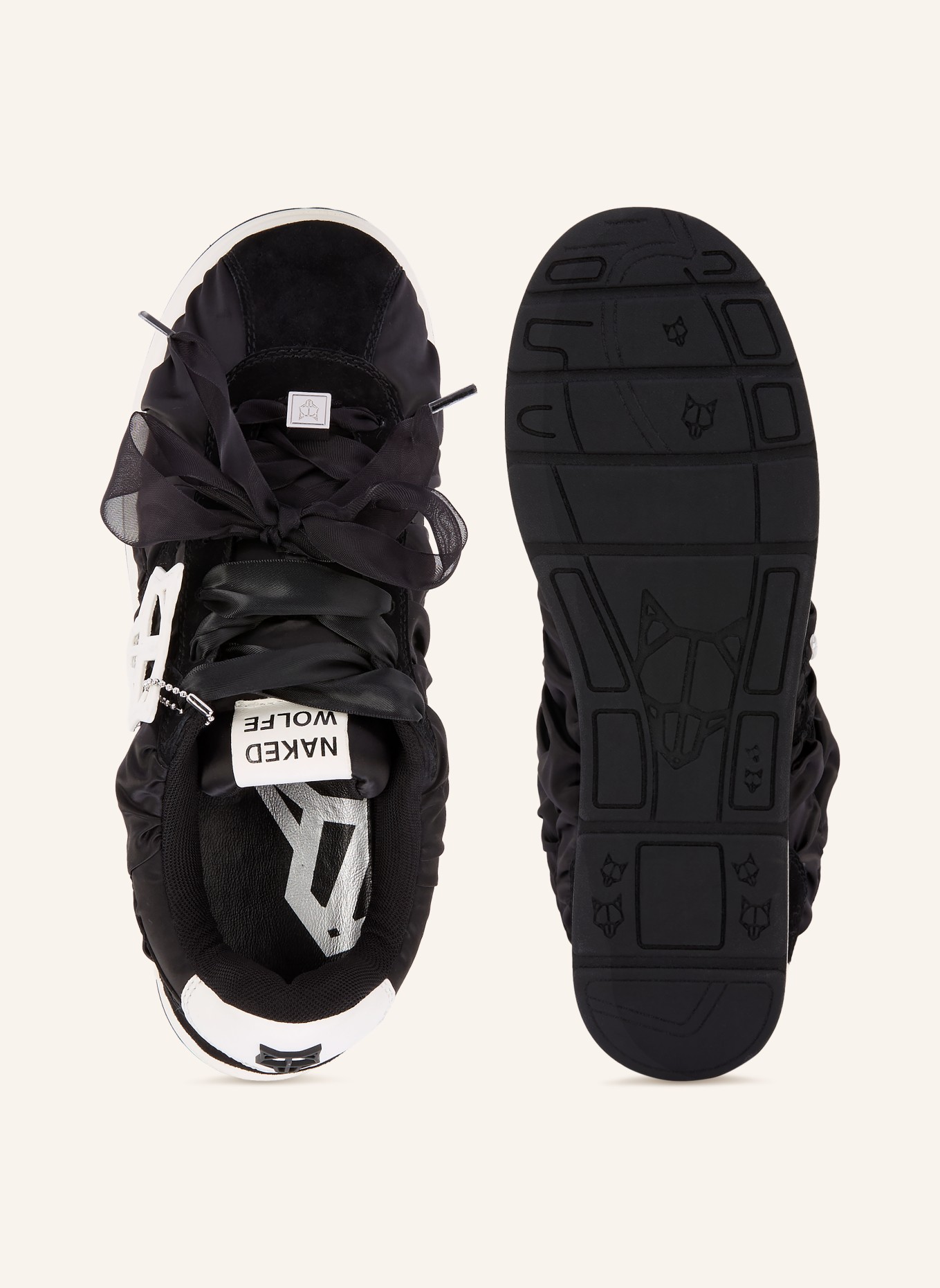 NAKED WOLFE Sneaker EXPENSED: ZWART / WIT