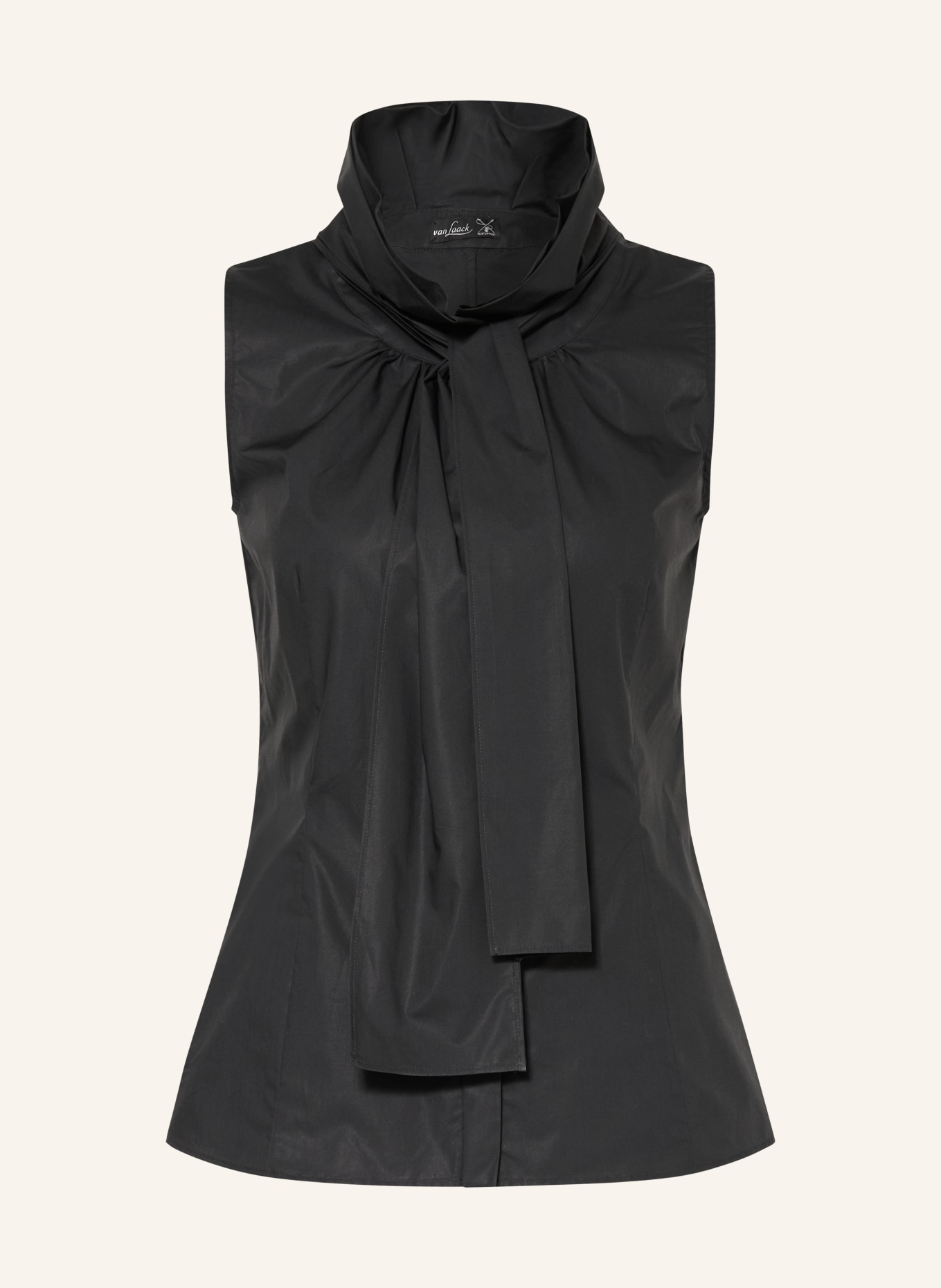 van Laack VL-ADRIENN-XX blouse top with detachable bow tie: BLACK