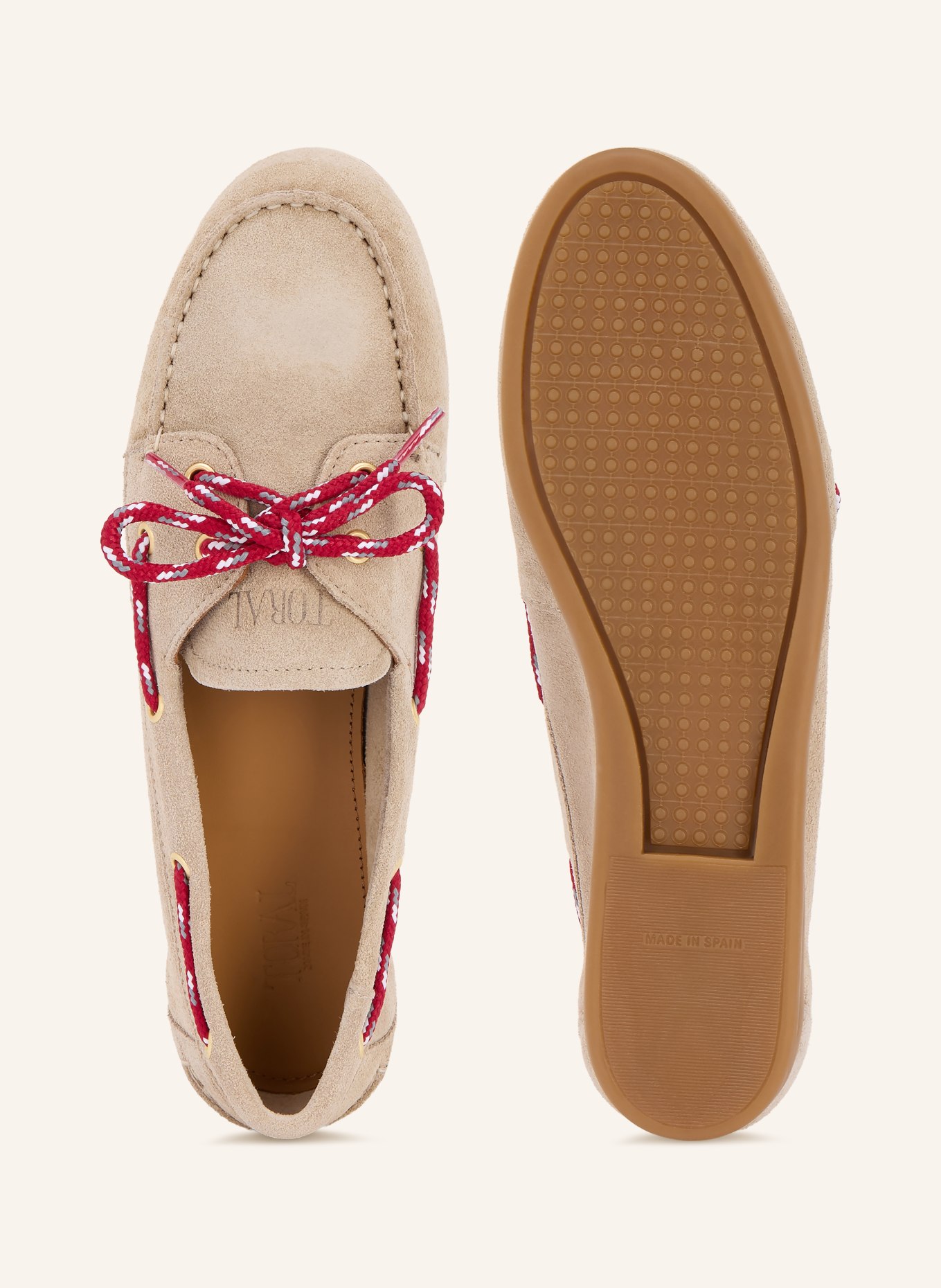 Toral Bootsschuhe KIMANA: BEIGE / DUNKELROT