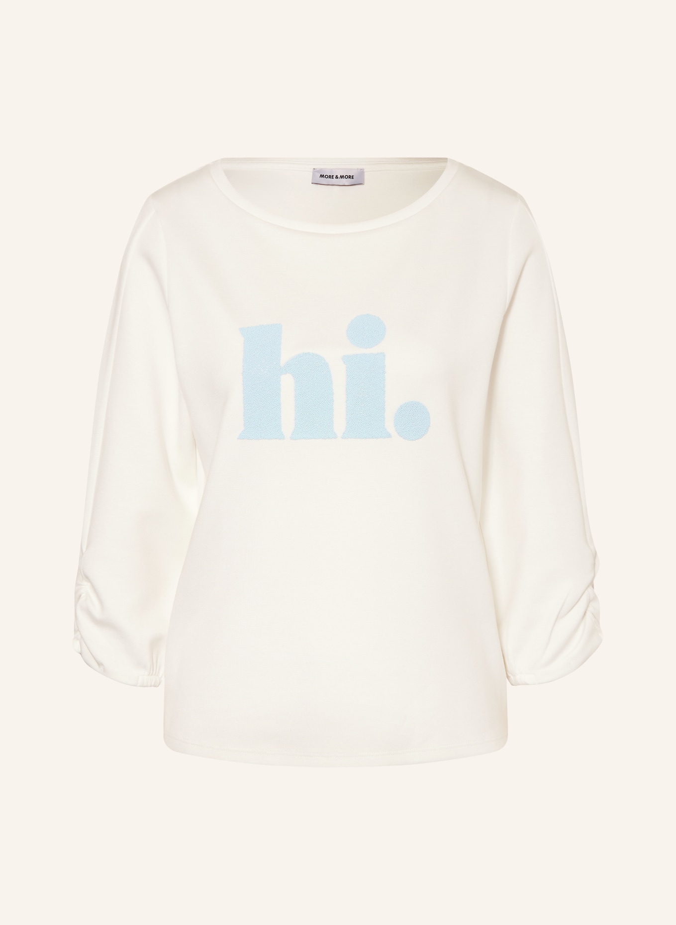 MORE & MORE Sweatshirt mit 3/4-Arm: WEISS