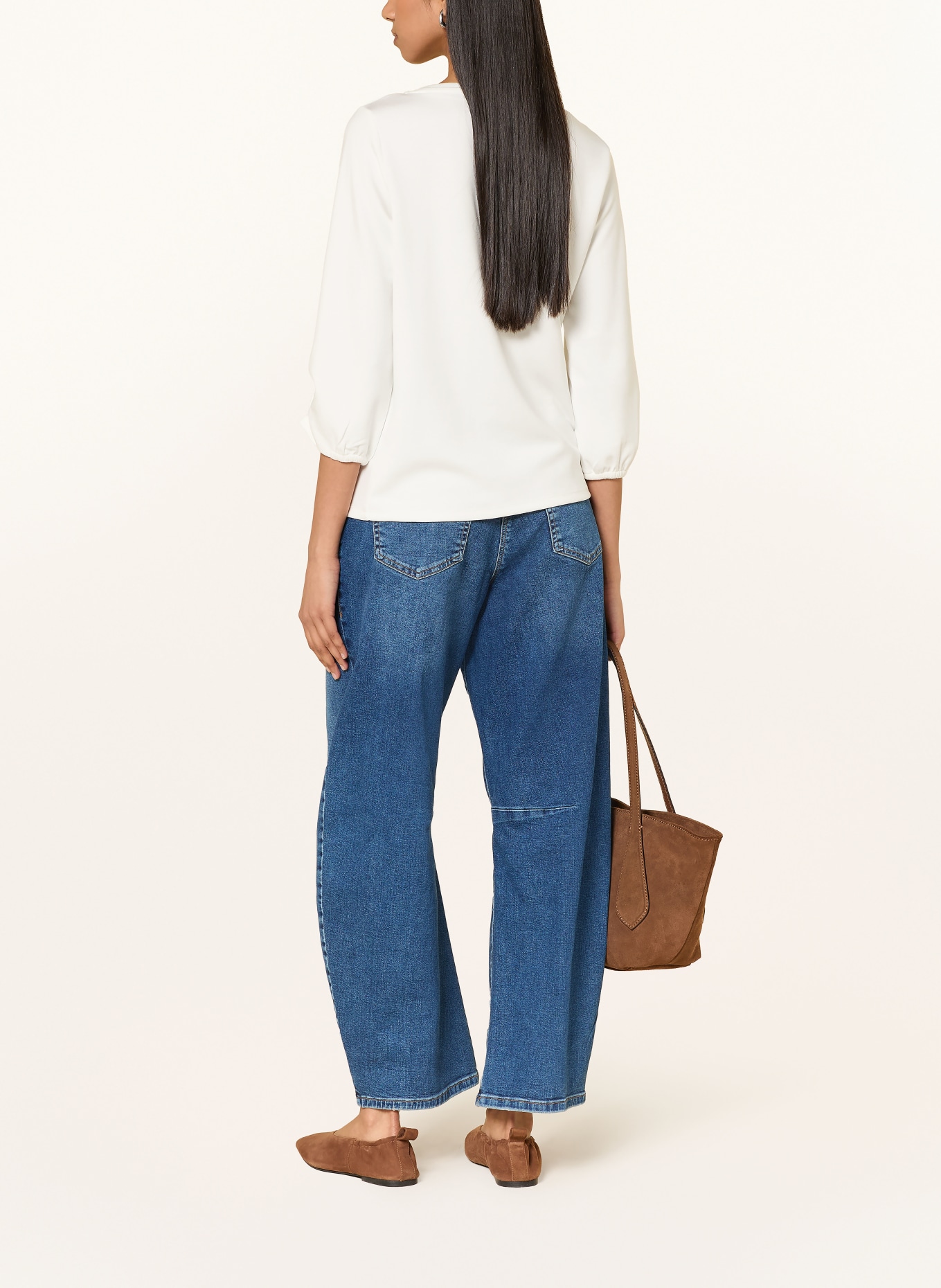 MORE & MORE Sweatshirt mit 3/4-Arm: WEISS