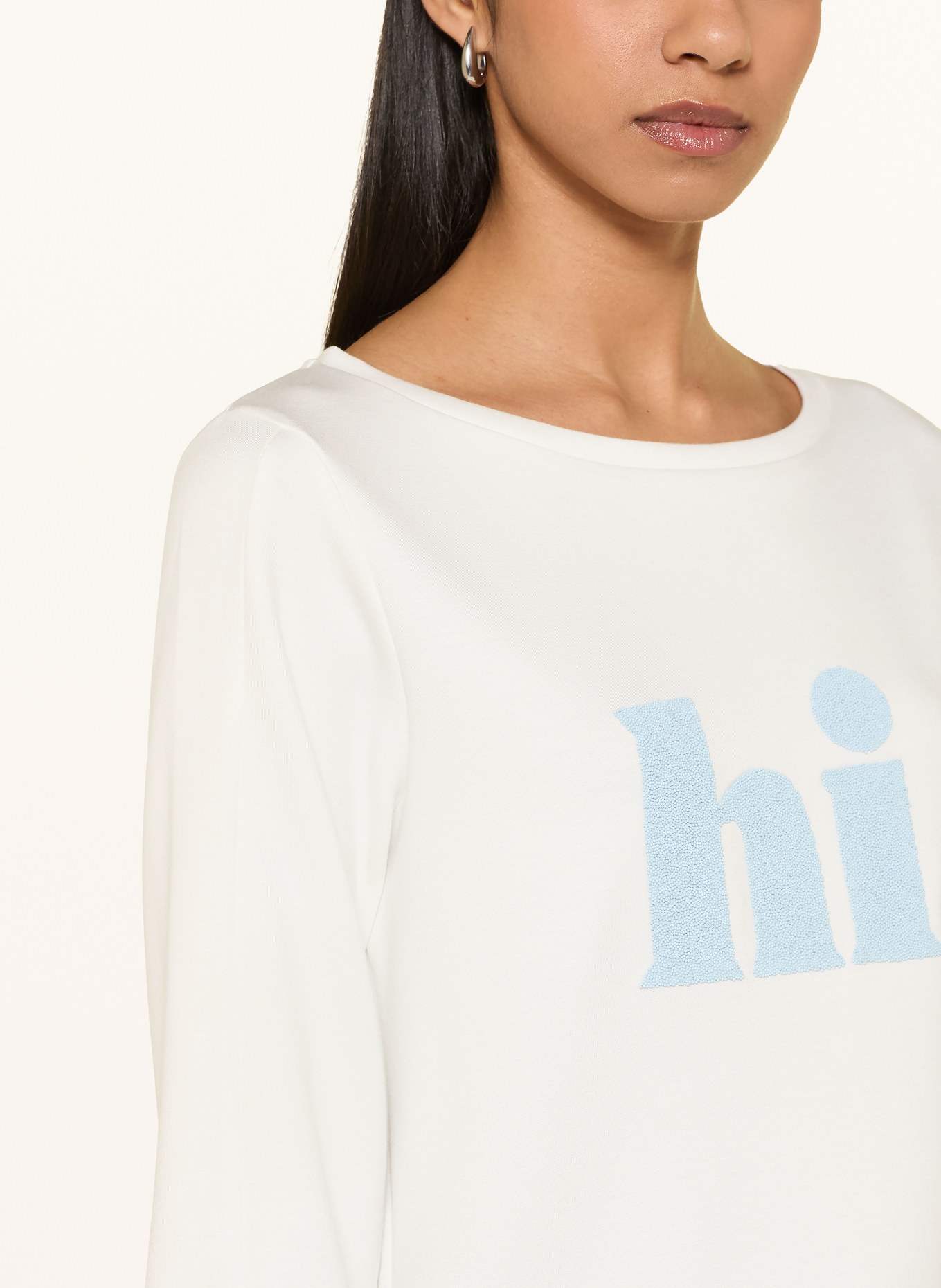 MORE & MORE Sweatshirt mit 3/4-Arm: WEISS