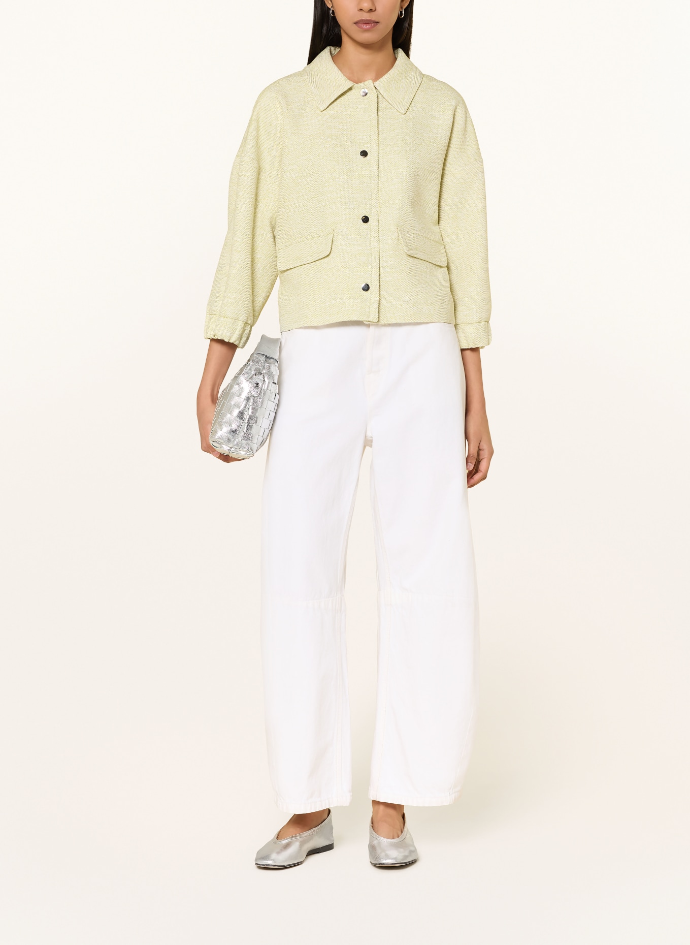 MORE & MORE Kastjas van bouclé: GEEL