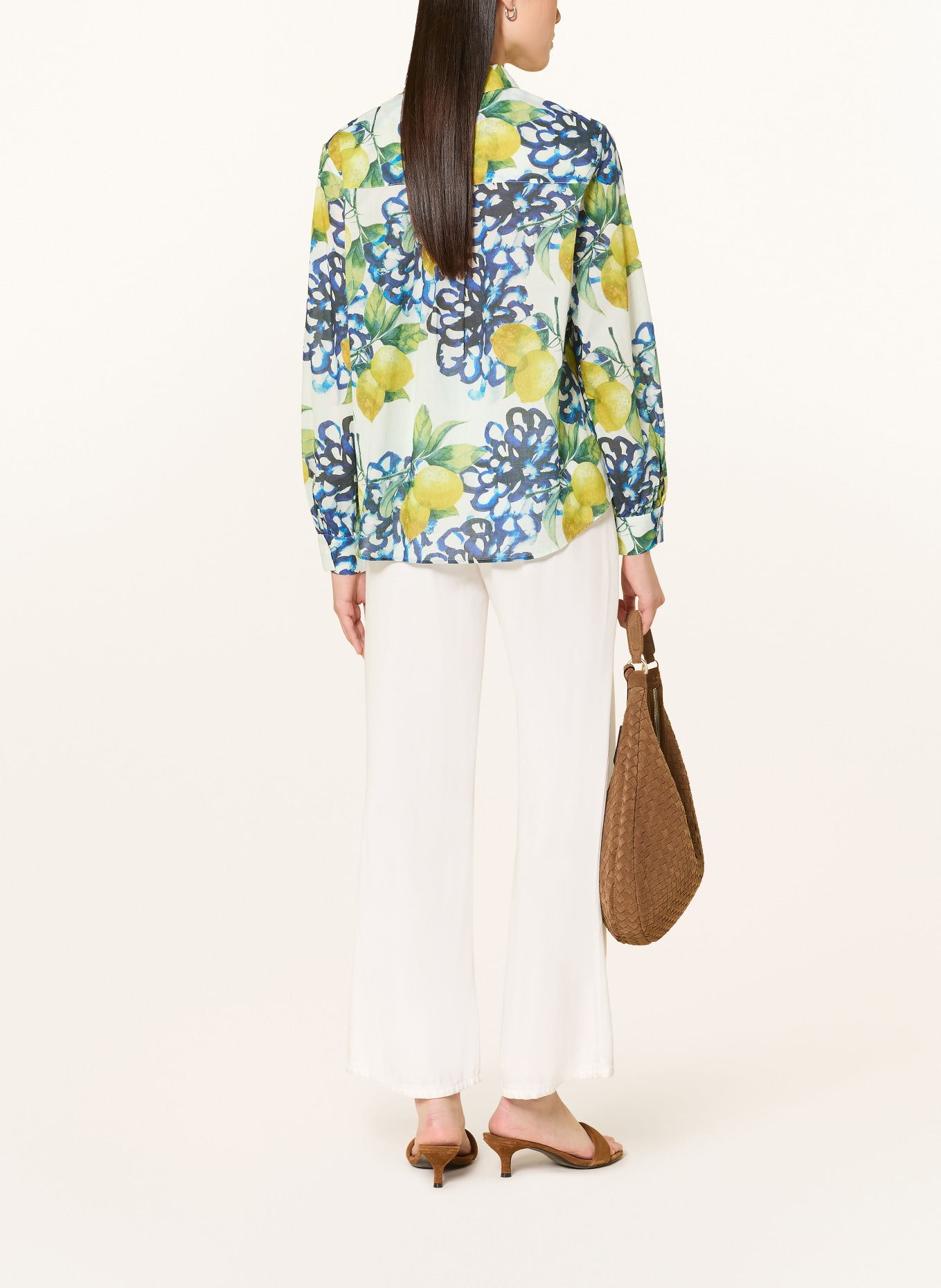 MORE & MORE chemise: BLANC / JAUNE / BLEU FONCÉ