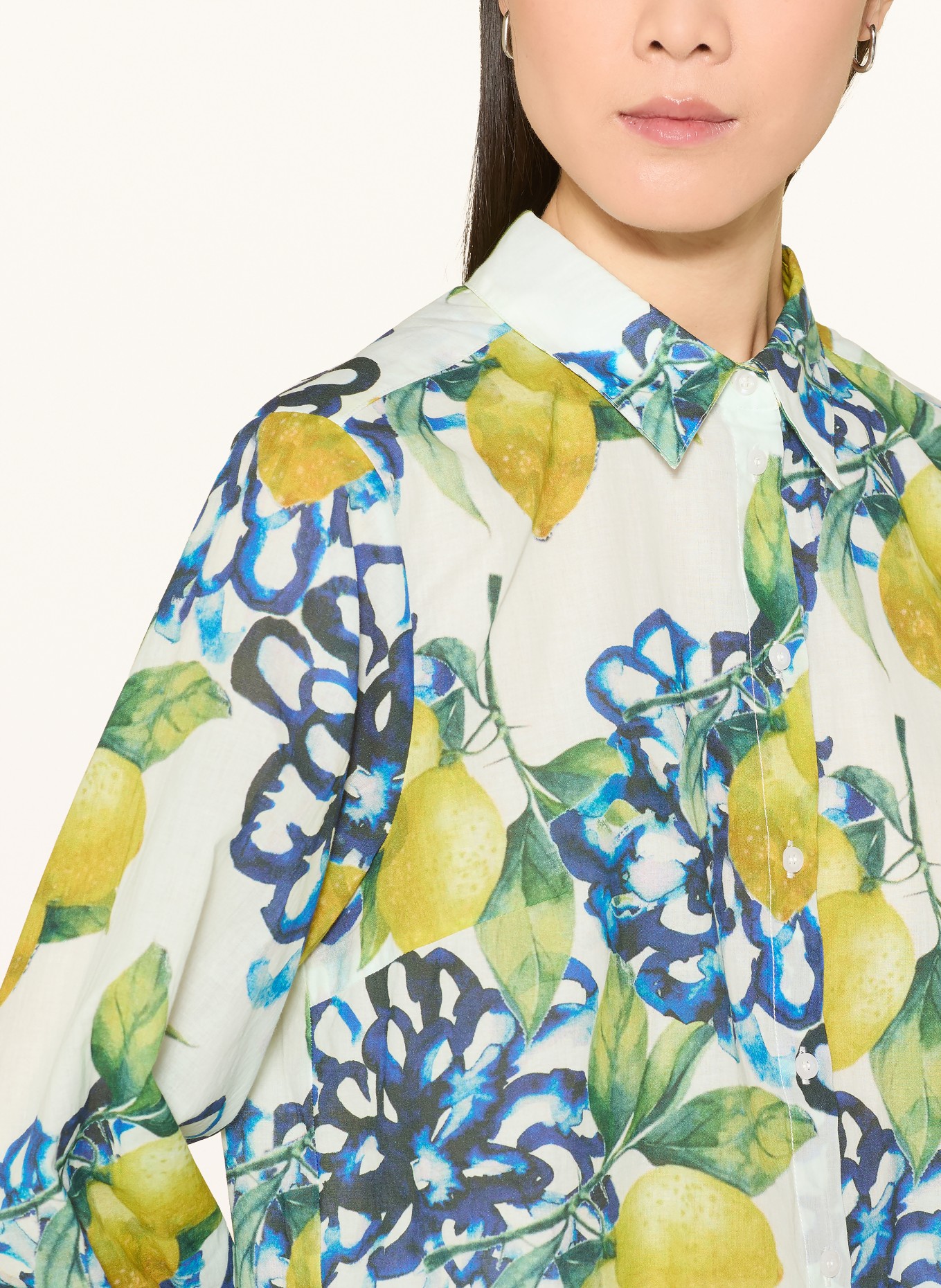 MORE & MORE chemise: BLANC / JAUNE / BLEU FONCÉ