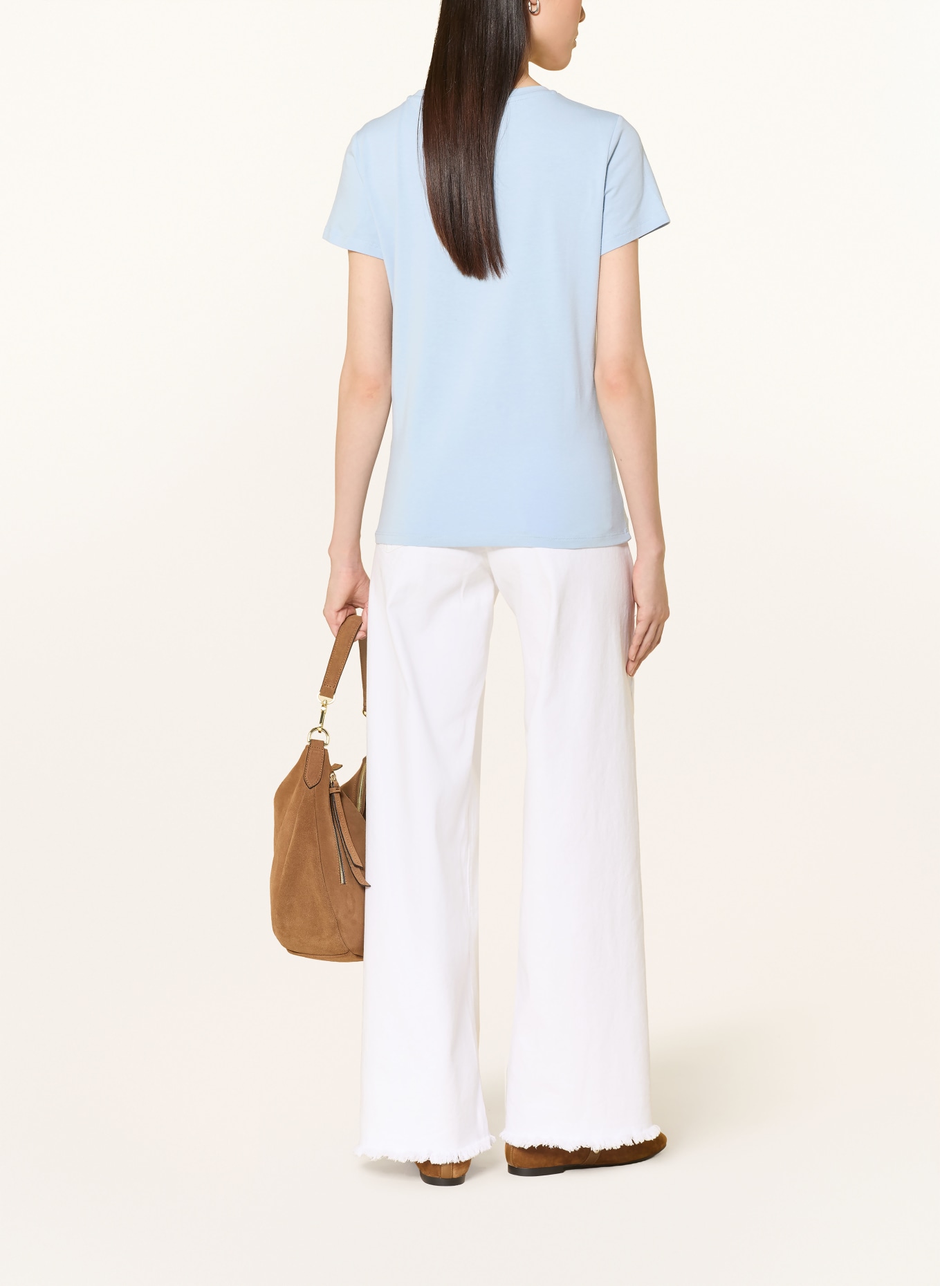 MORE & MORE T-Shirt mit Schmucksteinen: HELLBLAU