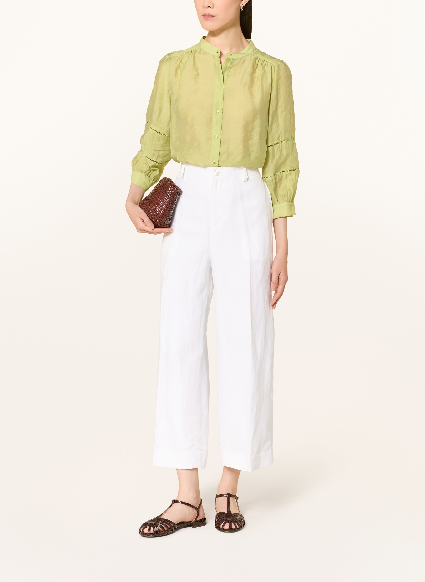 MORE & MORE Blouse à manches 3/4: VERT CLAIR