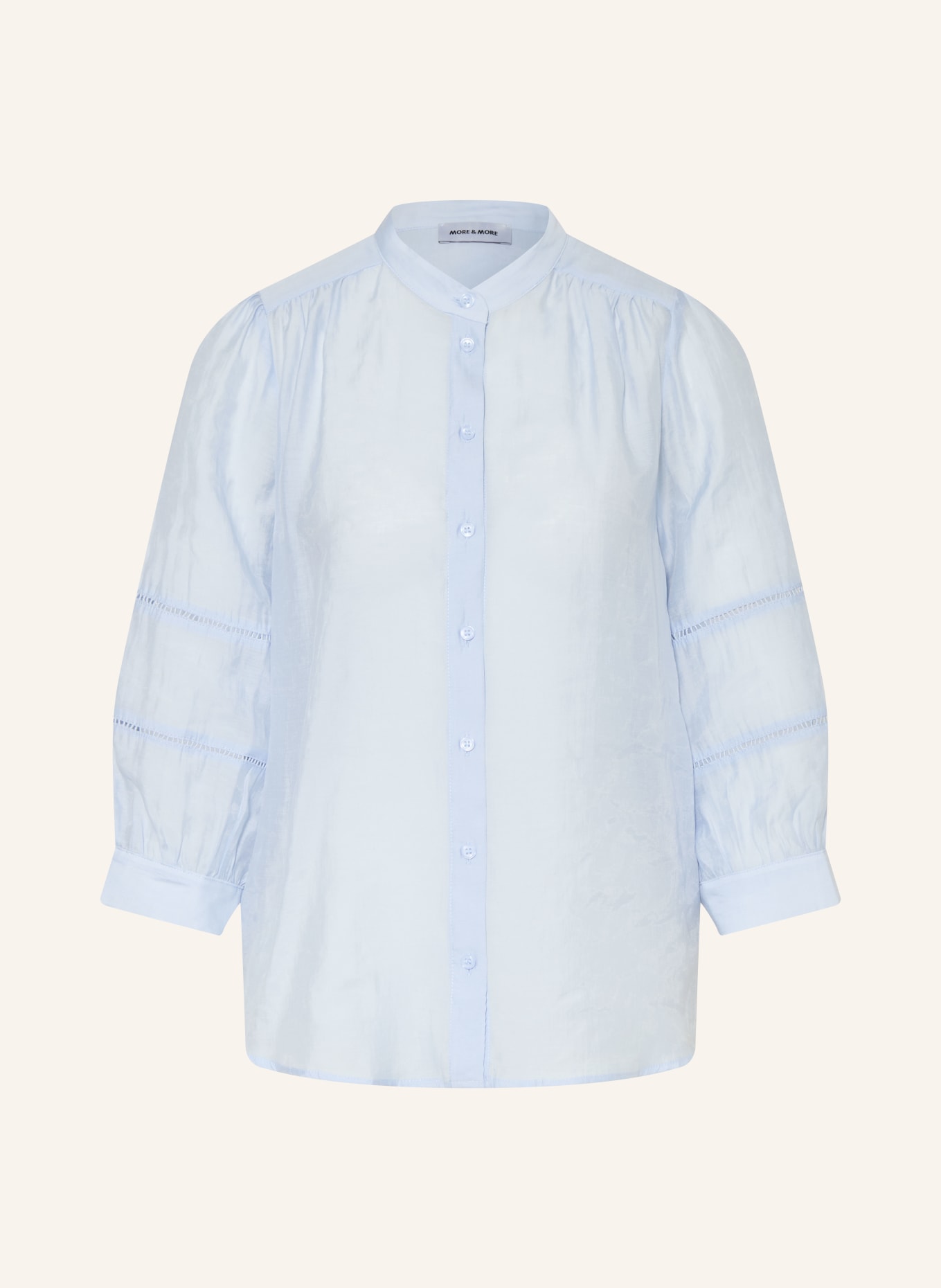 MORE & MORE Bluse mit 3/4-Arm: HELLBLAU