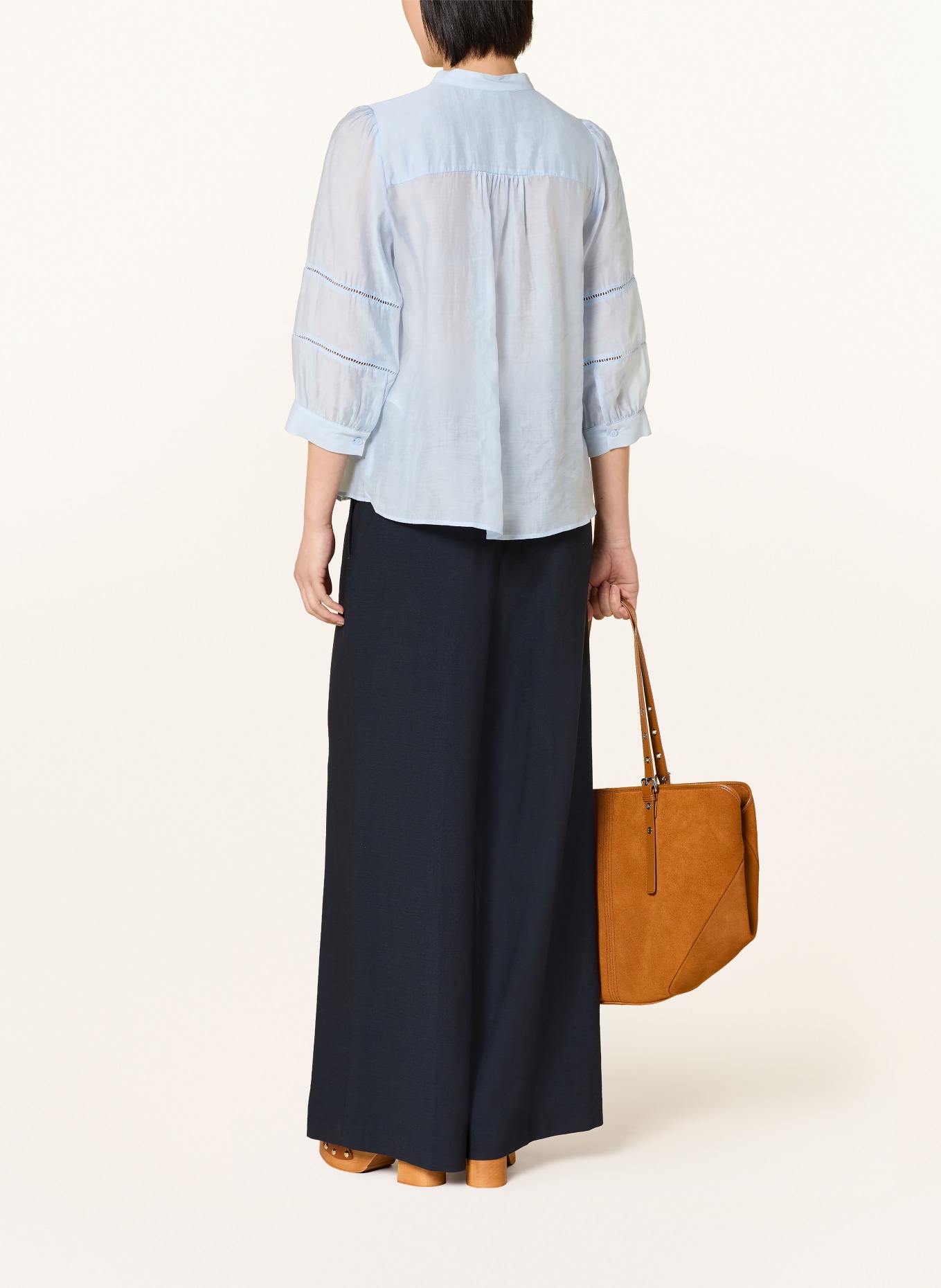 MORE & MORE Bluse mit 3/4-Arm: HELLBLAU