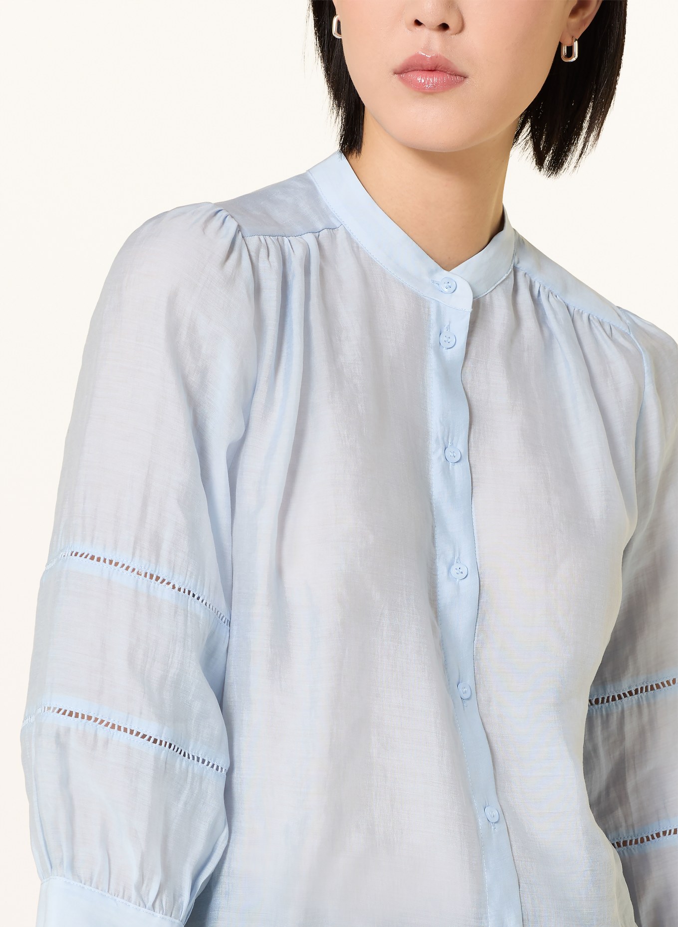 MORE & MORE Bluse mit 3/4-Arm: HELLBLAU