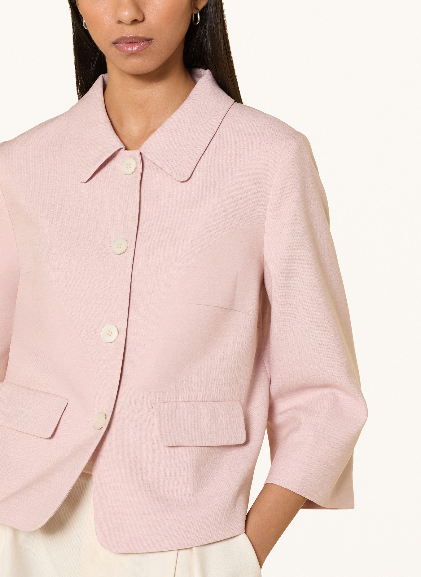 MORE & MORE Kastenjacke mit 3/4-Arm: HELLROSA