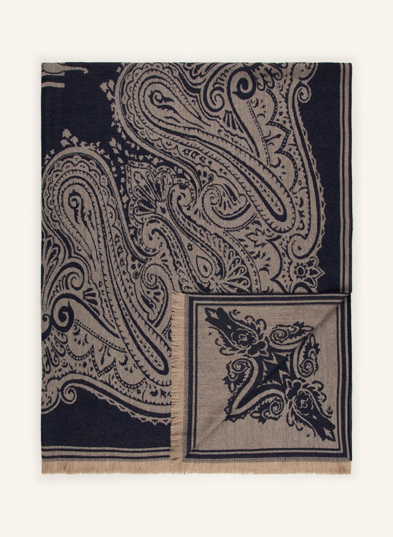 ETRO Home Plaid: DONKERBLAUW / CRÈME