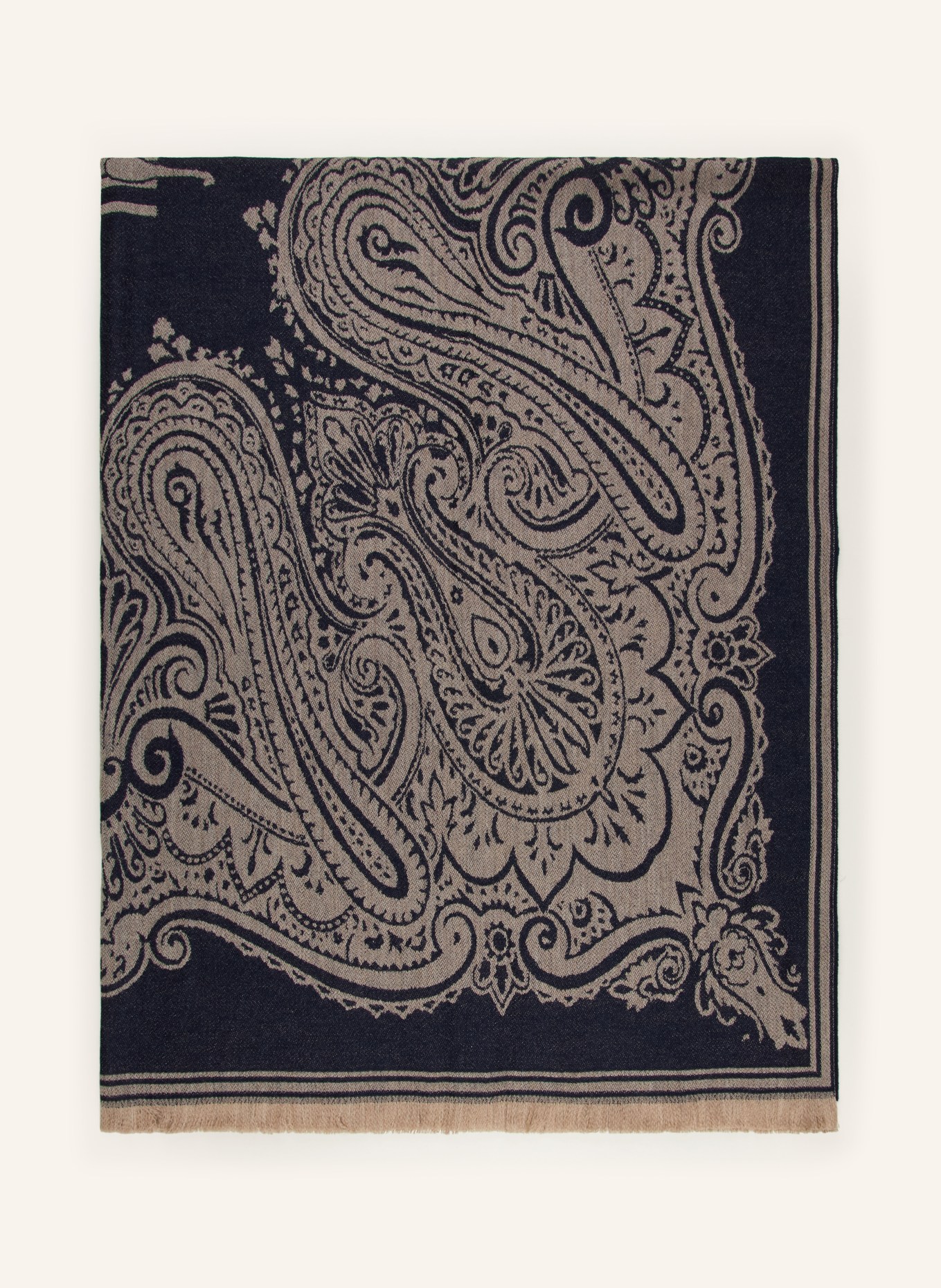 ETRO Home Plaid: DONKERBLAUW / CRÈME