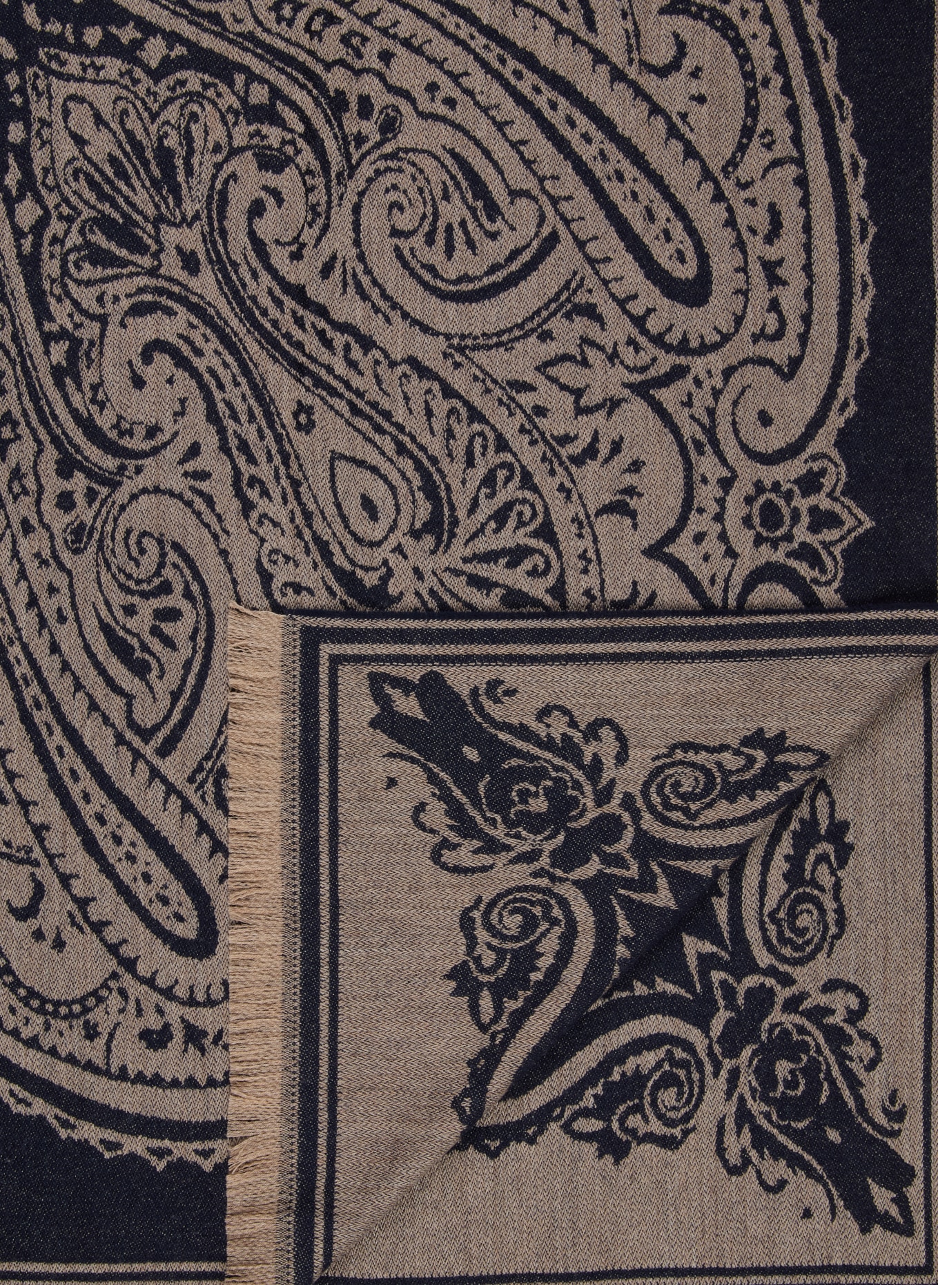 ETRO Home Plaid: DONKERBLAUW / CRÈME