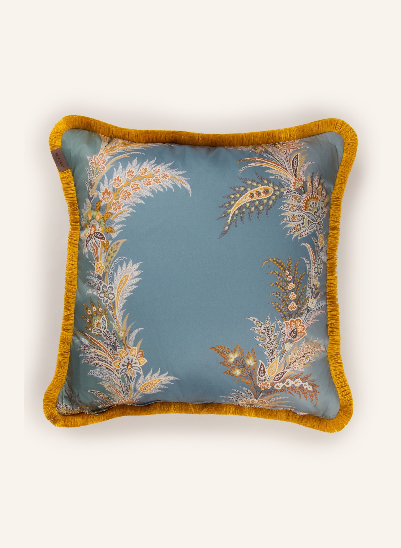 ETRO Home Sierkussens: BLAUWGRIJS / GOUD / DONKERGEEL