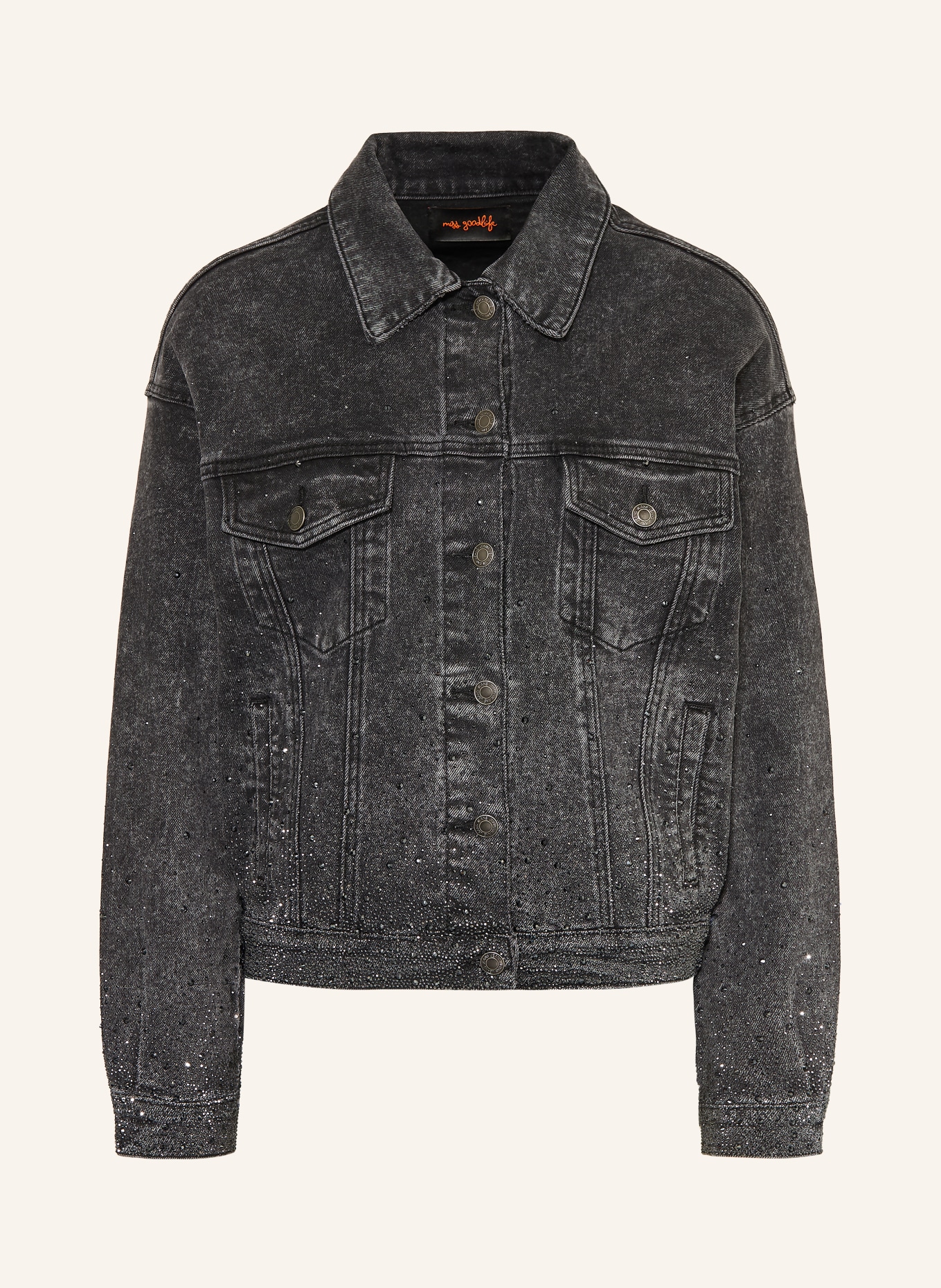 miss goodlife Kurtka dżinsowa z kamieniami ozdobnymi: 328 darkgrey