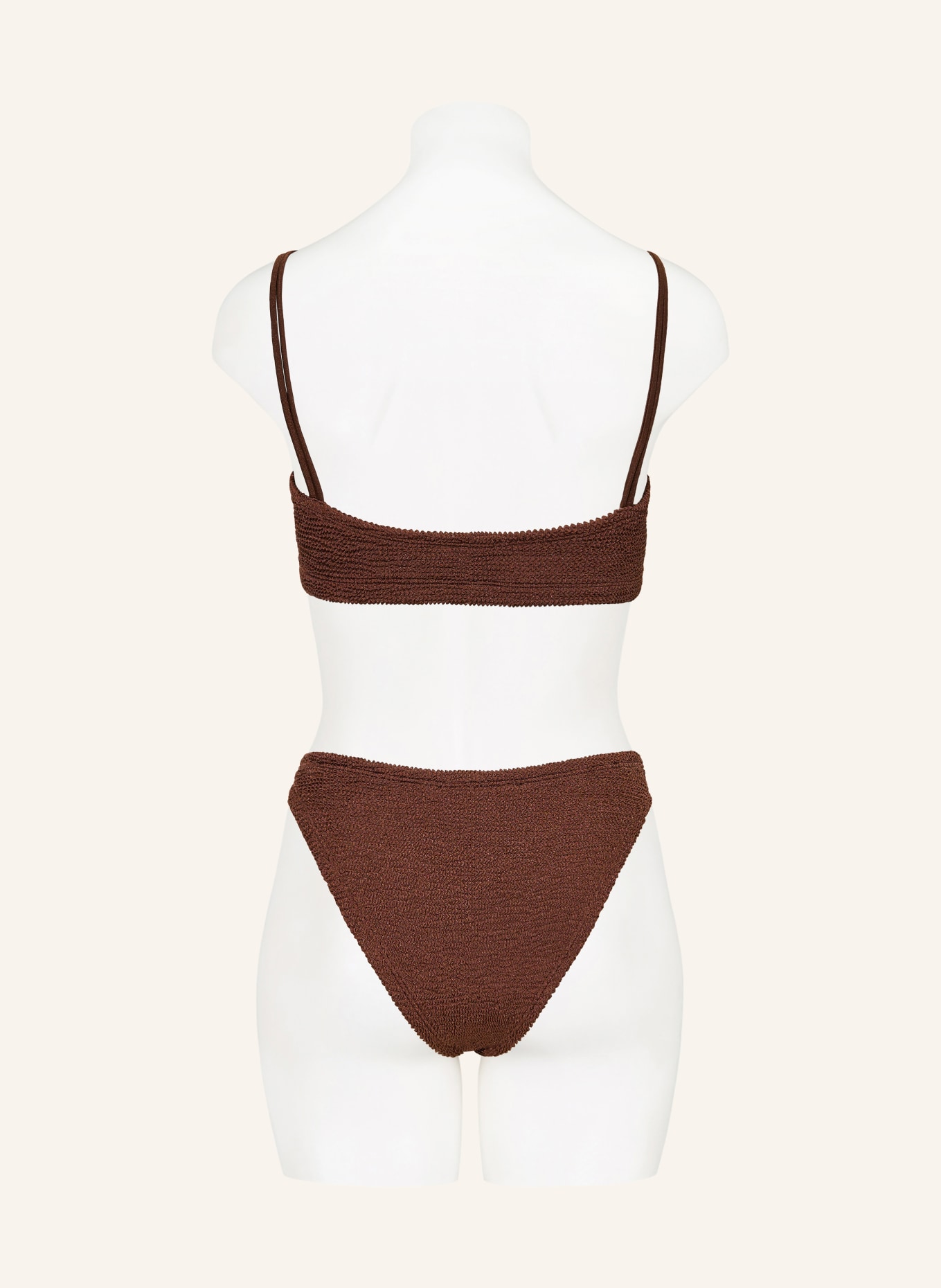 Hunza G Bikini bustier CASSI avec perles décoratives: MARRON