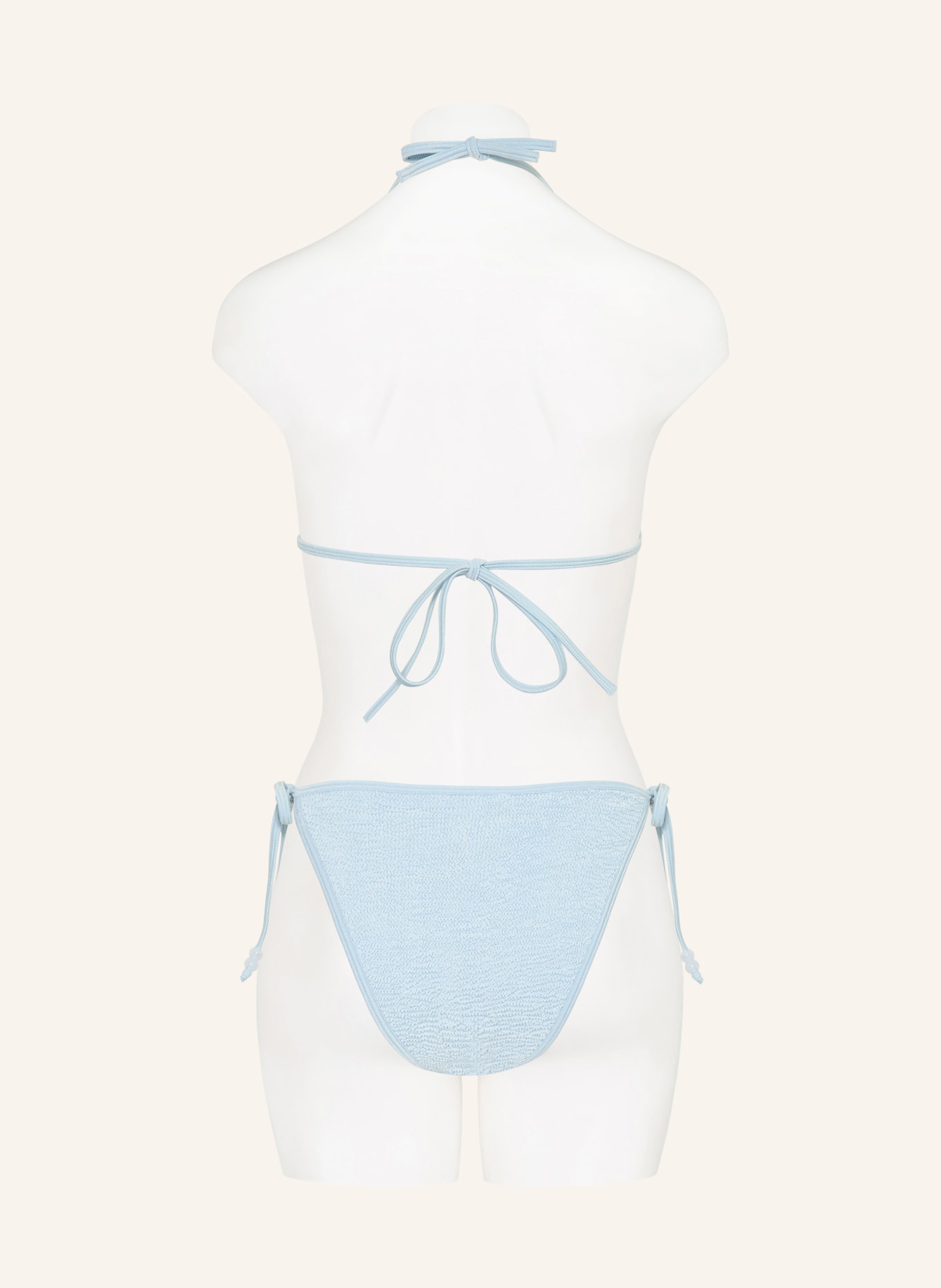 Hunza G Bikini triangle GINA avec perles décoratives: BLEU CLAIR
