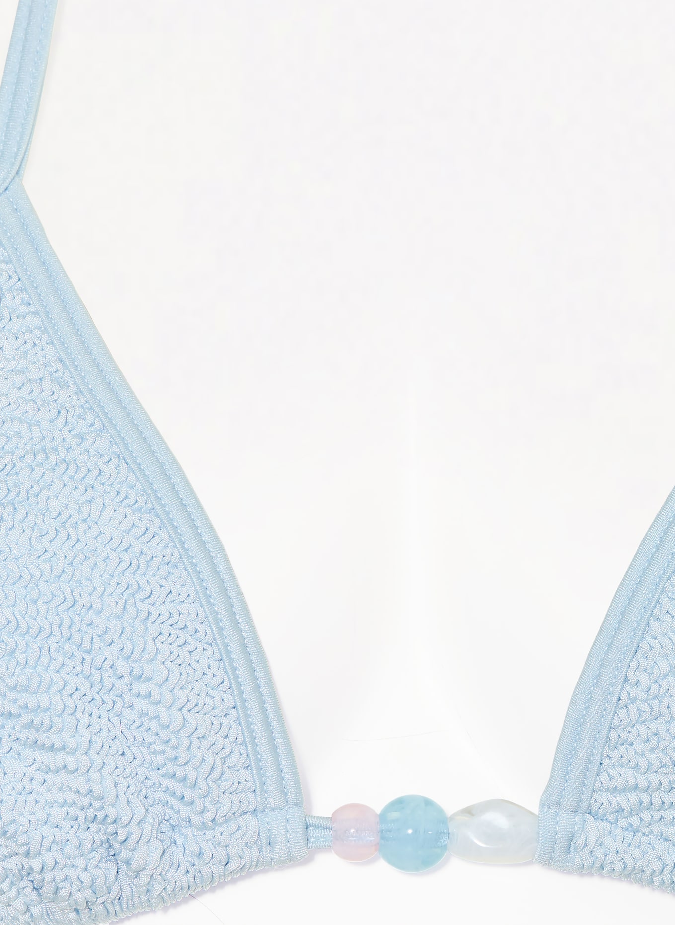 Hunza G Bikini triangle GINA avec perles décoratives: BLEU CLAIR