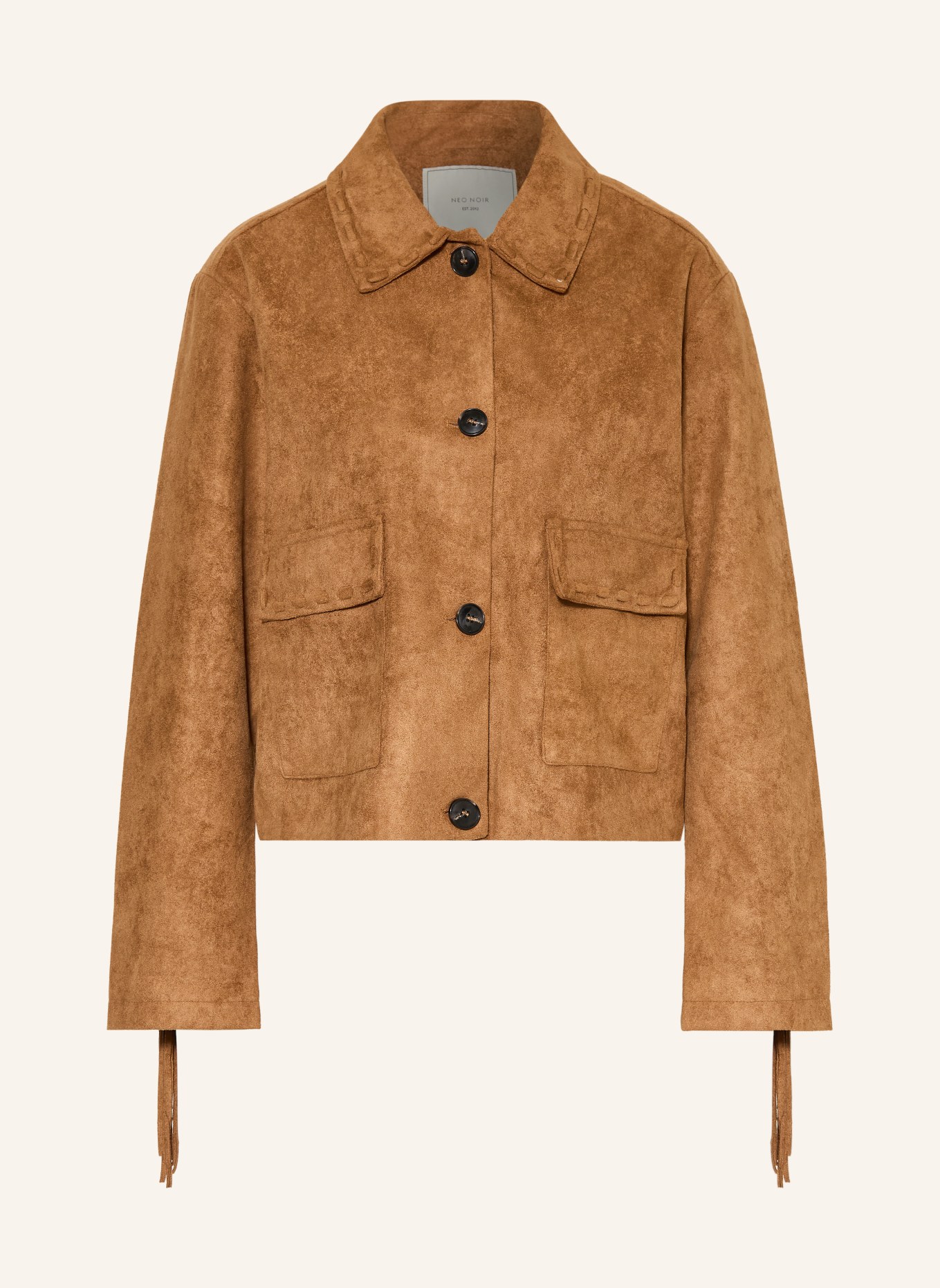 NEO NOIR LAURON-jas in leerlook: COGNAC