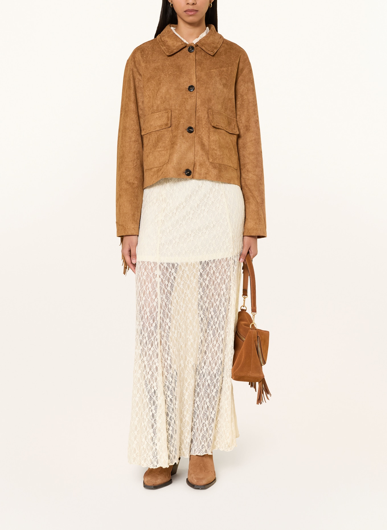 NEO NOIR LAURON-jas in leerlook: COGNAC