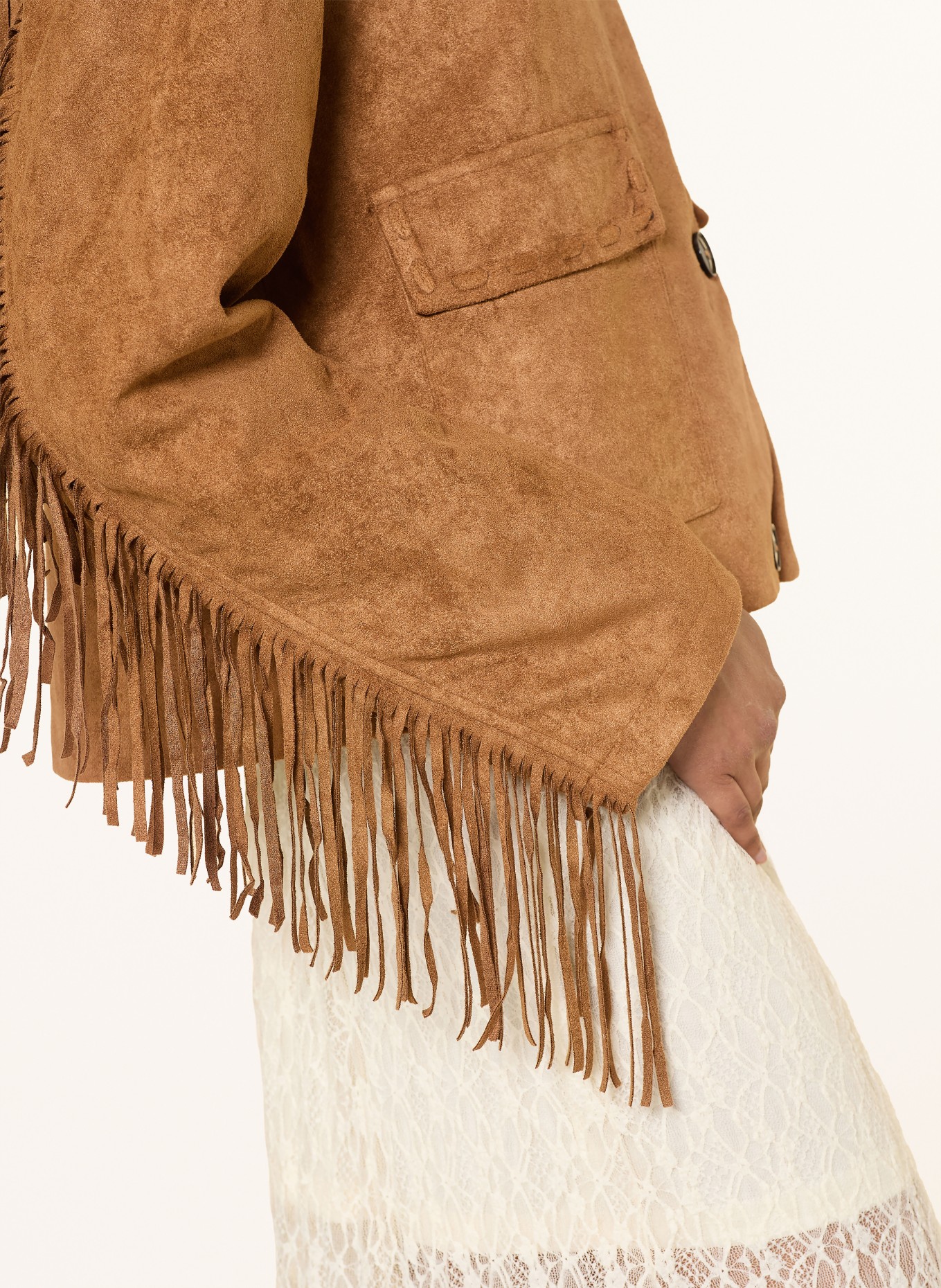 NEO NOIR LAURON-jas in leerlook: COGNAC