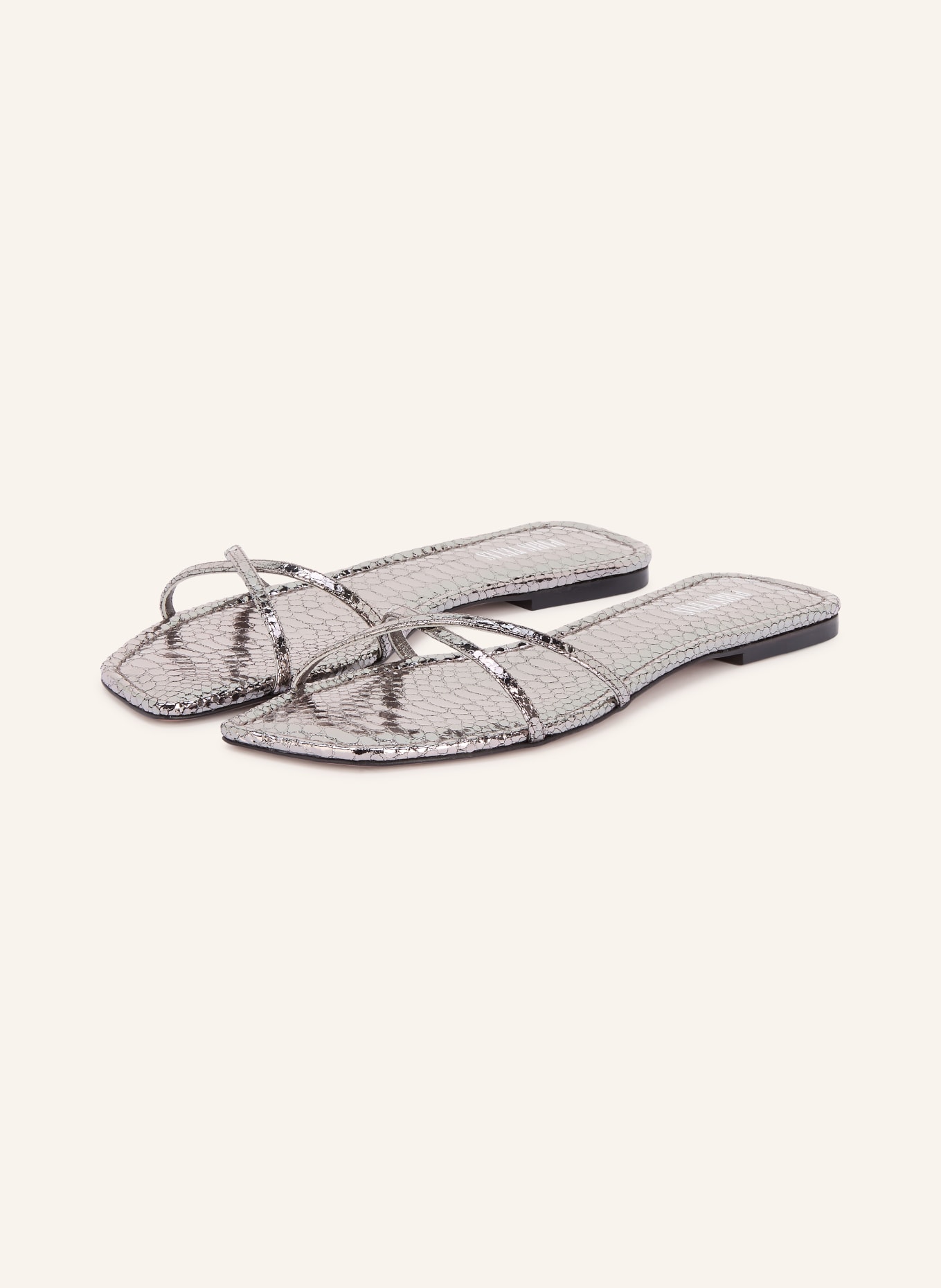 PARIS TEXAS Mules BIARRITZ: PLATINE