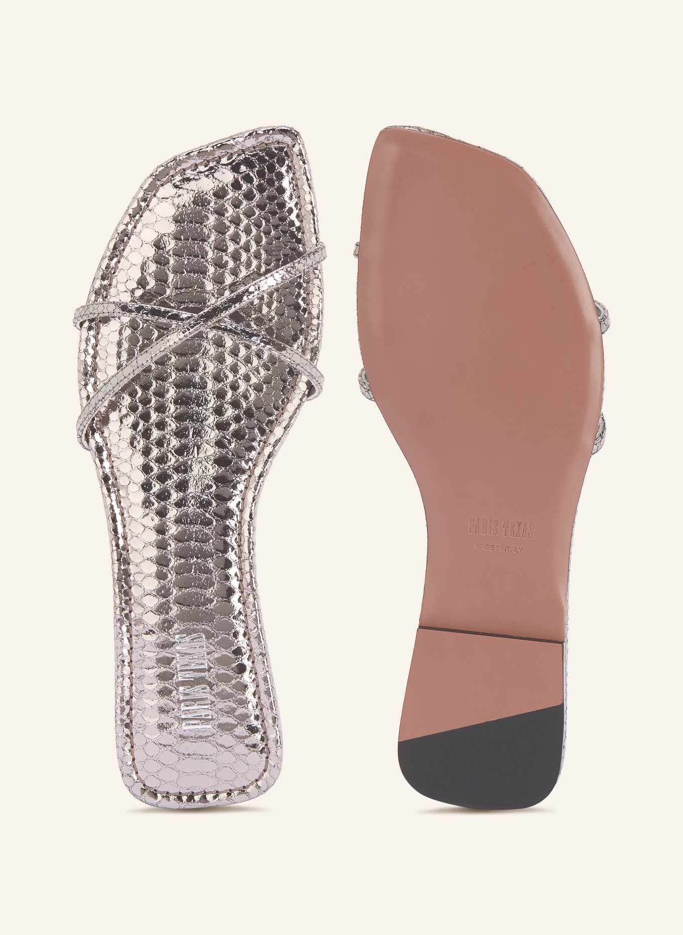 PARIS TEXAS Mules BIARRITZ: PLATINE