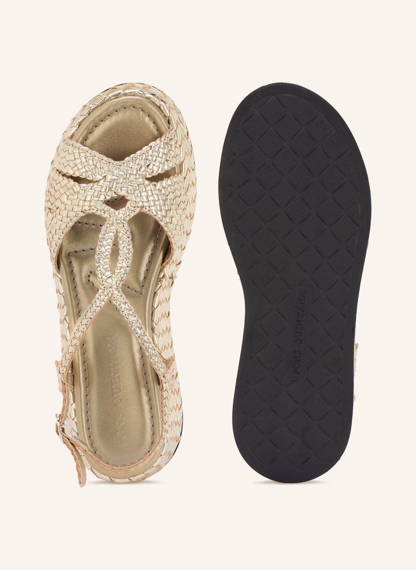 PONS QUINTANA Plateau-Sandalen: WEISSGOLD