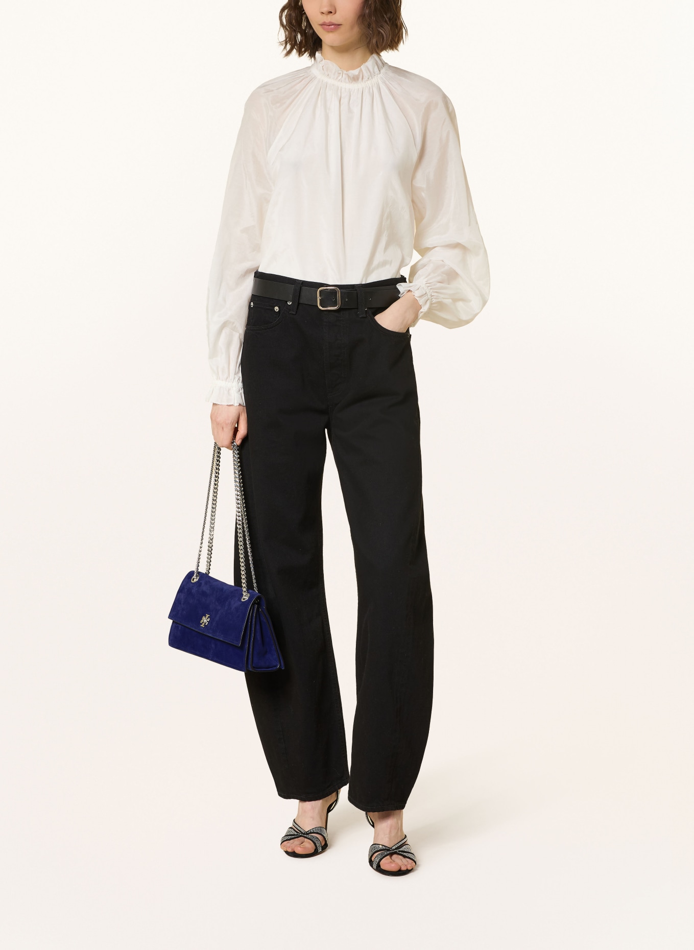 TORY BURCH Umhängetasche KIRA: DUNKELBLAU / SILBER