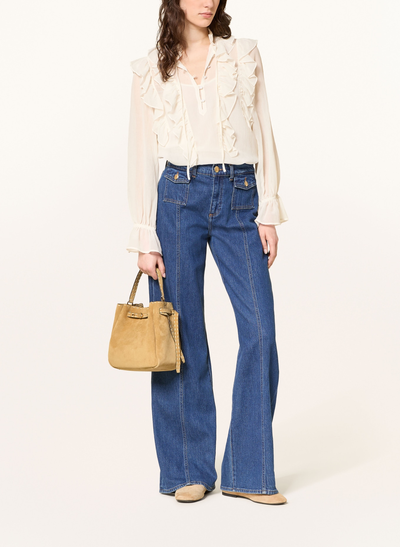 TORY BURCH ROMY handbag: CAMEL