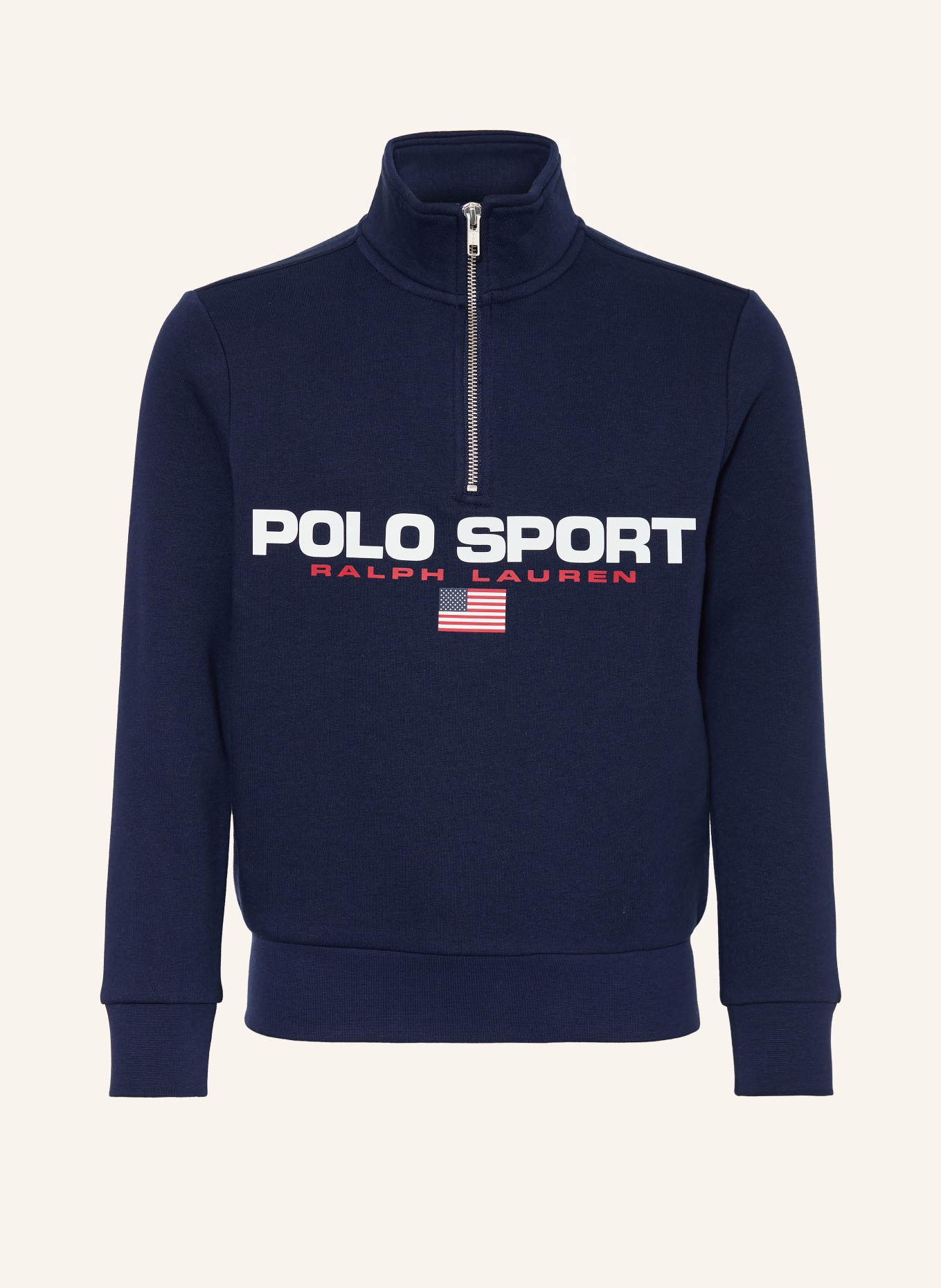 POLO RALPH LAUREN Sweat-Troyer: DUNKELBLAU / ROT / WEISS