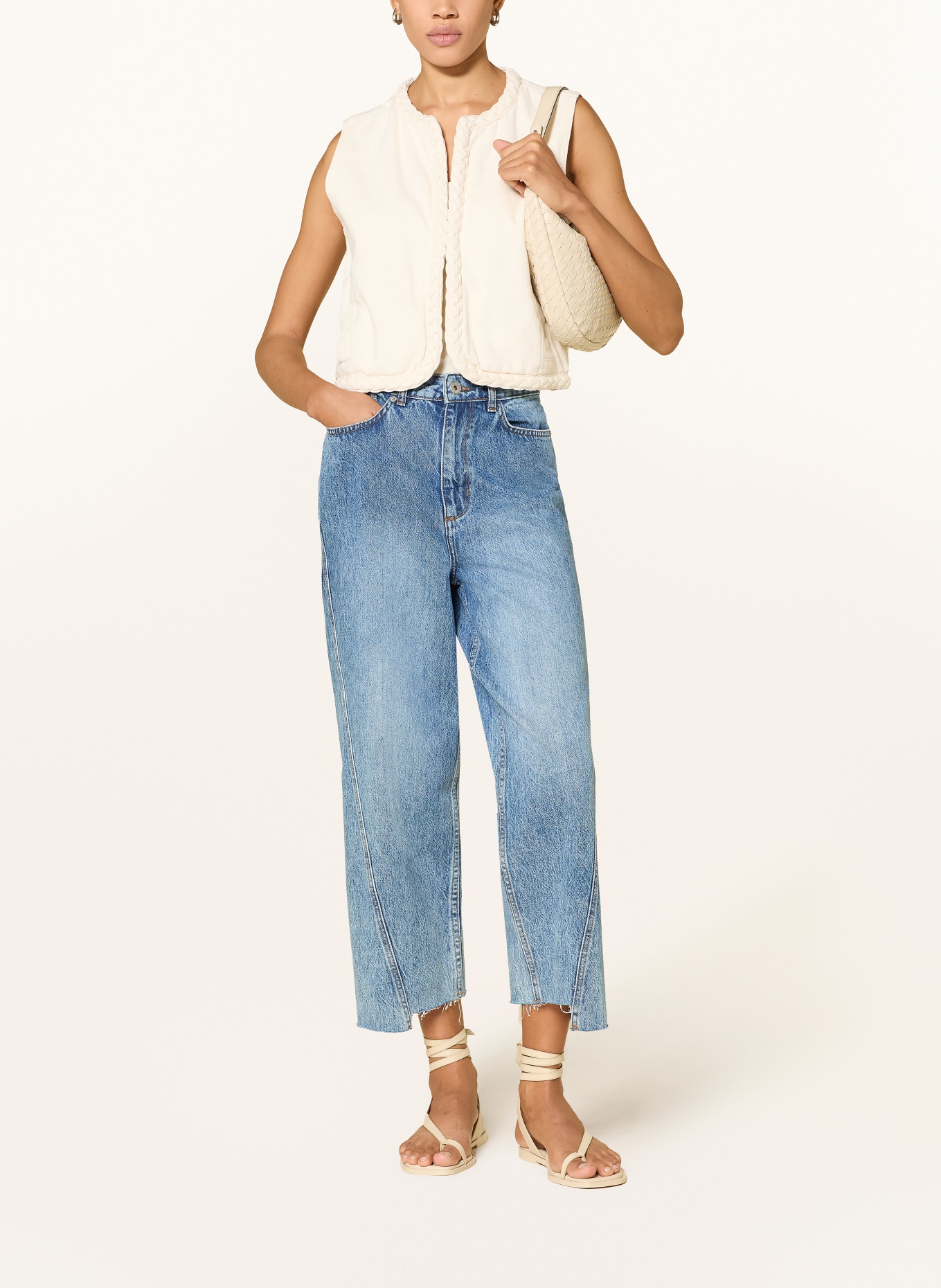ICHI Cropped Jeans IHOBINNE: 900000273 DENIM LIGHT BLUE STONEWASHED