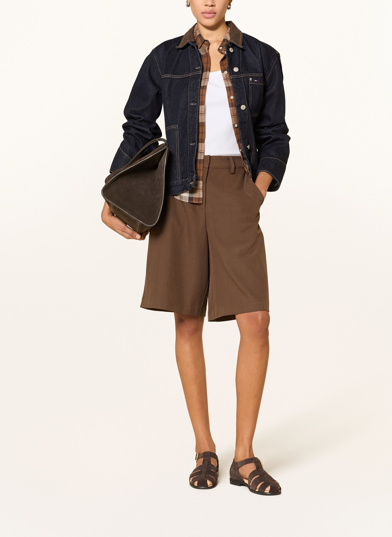 ICHI Shorts IHFAVA: DARK BROWN