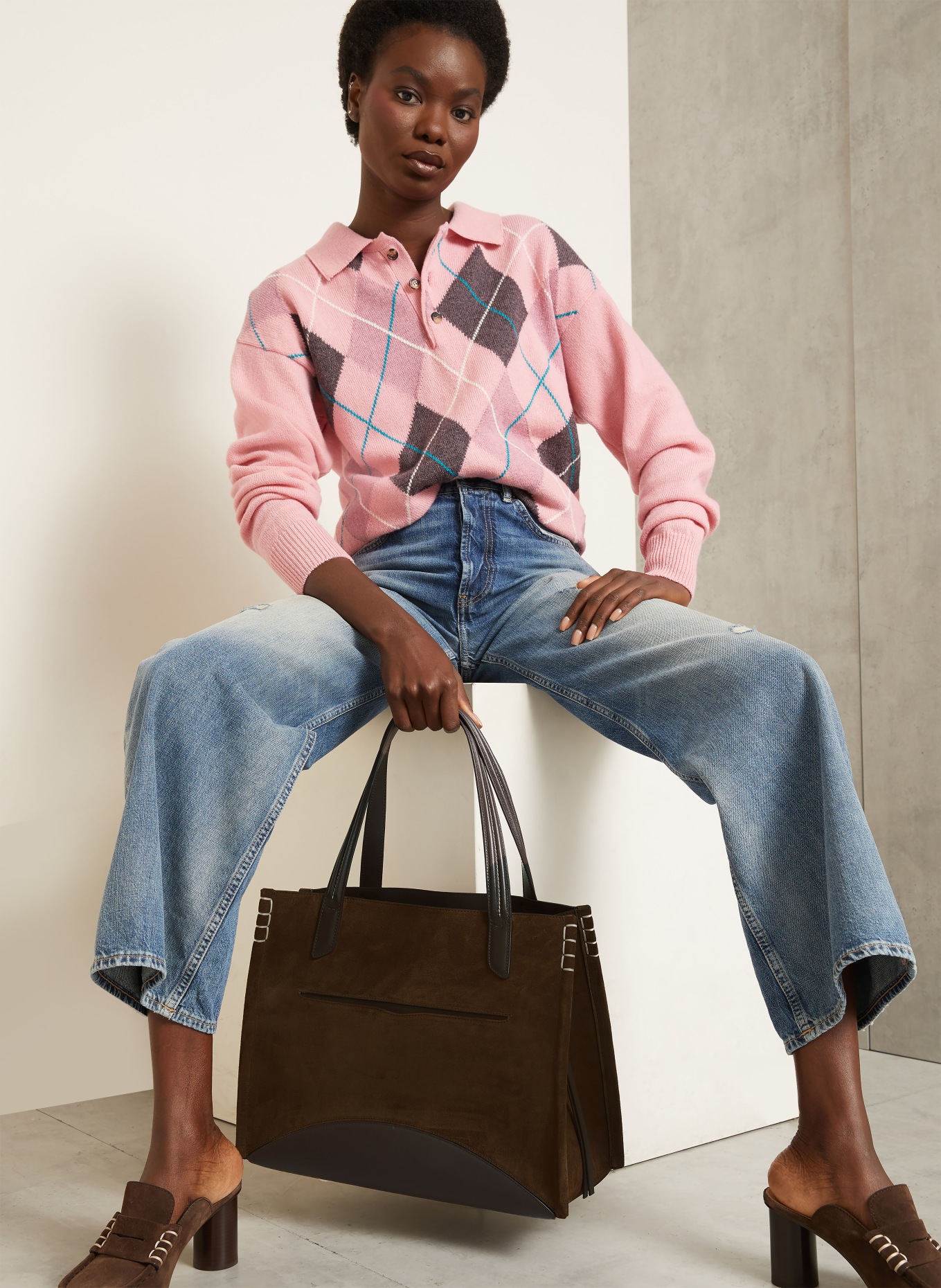 JW ANDERSON Shopper LOAFER CABAS: DARK BROWN