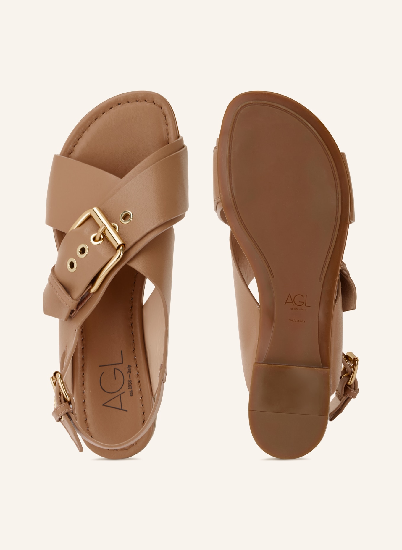 AGL Sandalen SUMMER CRISS CROSS: CAMEL / GOLD