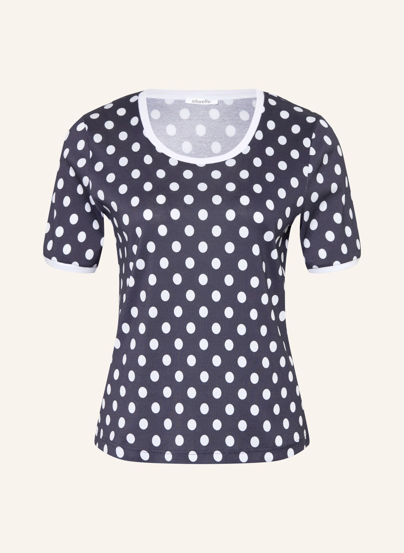 efixelle T-shirt: DONKERBLAUW / WIT