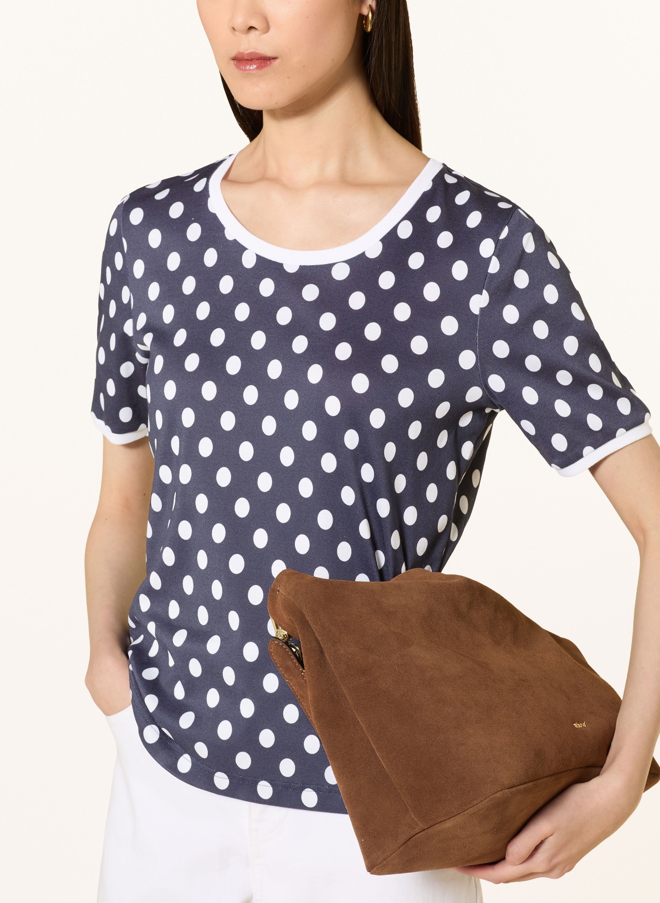 efixelle T-shirt: DONKERBLAUW / WIT